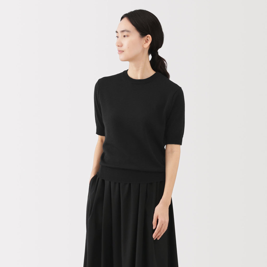 Wool Half Sleeve Sweater