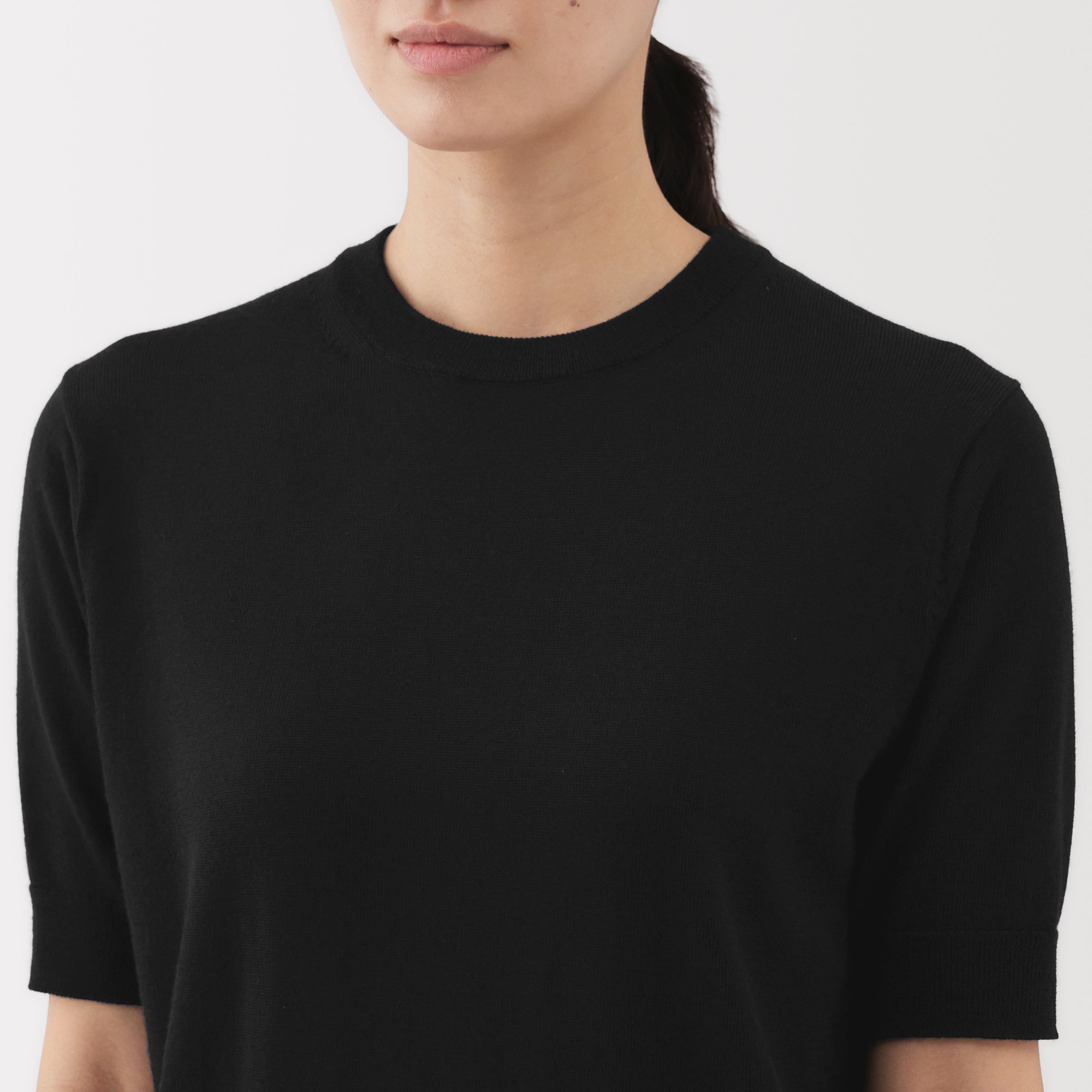 Wool Half Sleeve Sweater