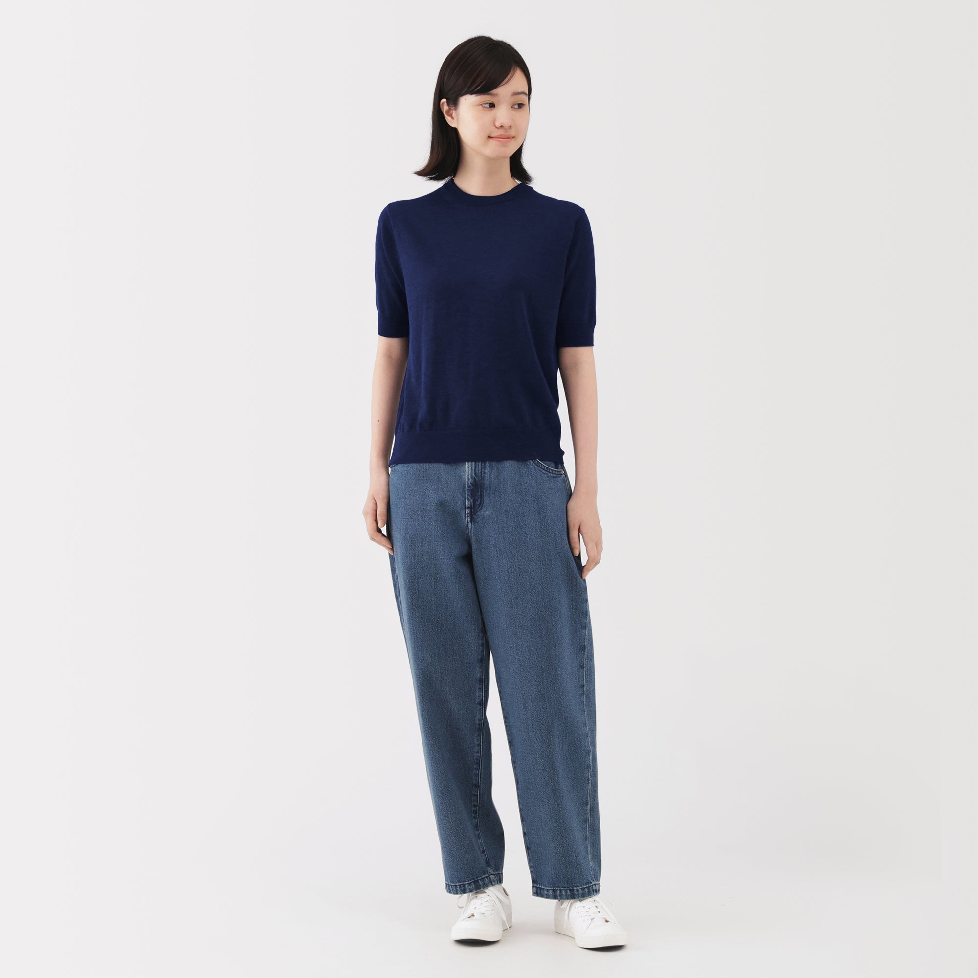 Wool Half Sleeve Sweater