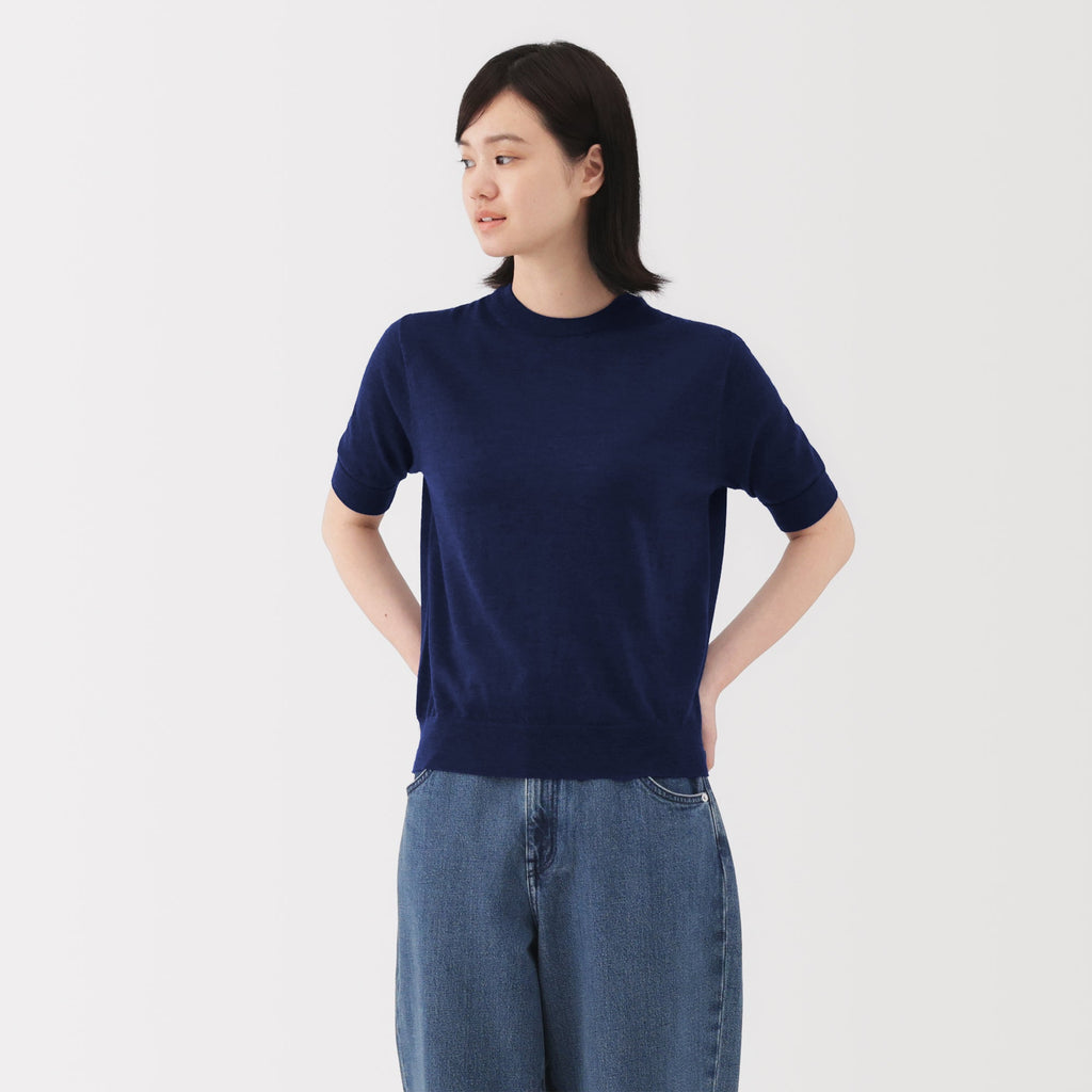 Wool Half Sleeve Sweater
