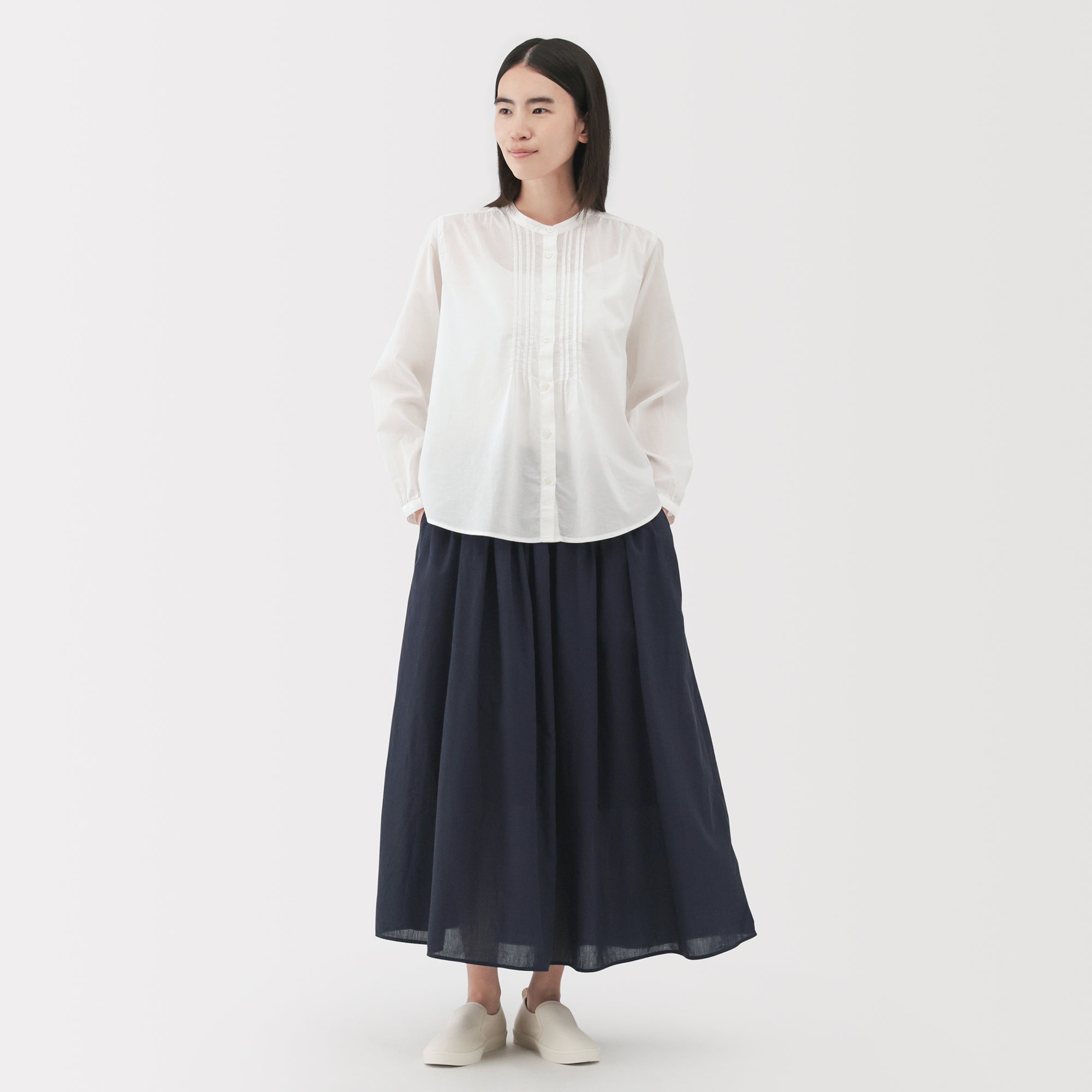 Cotton Voile Gathered Skirt