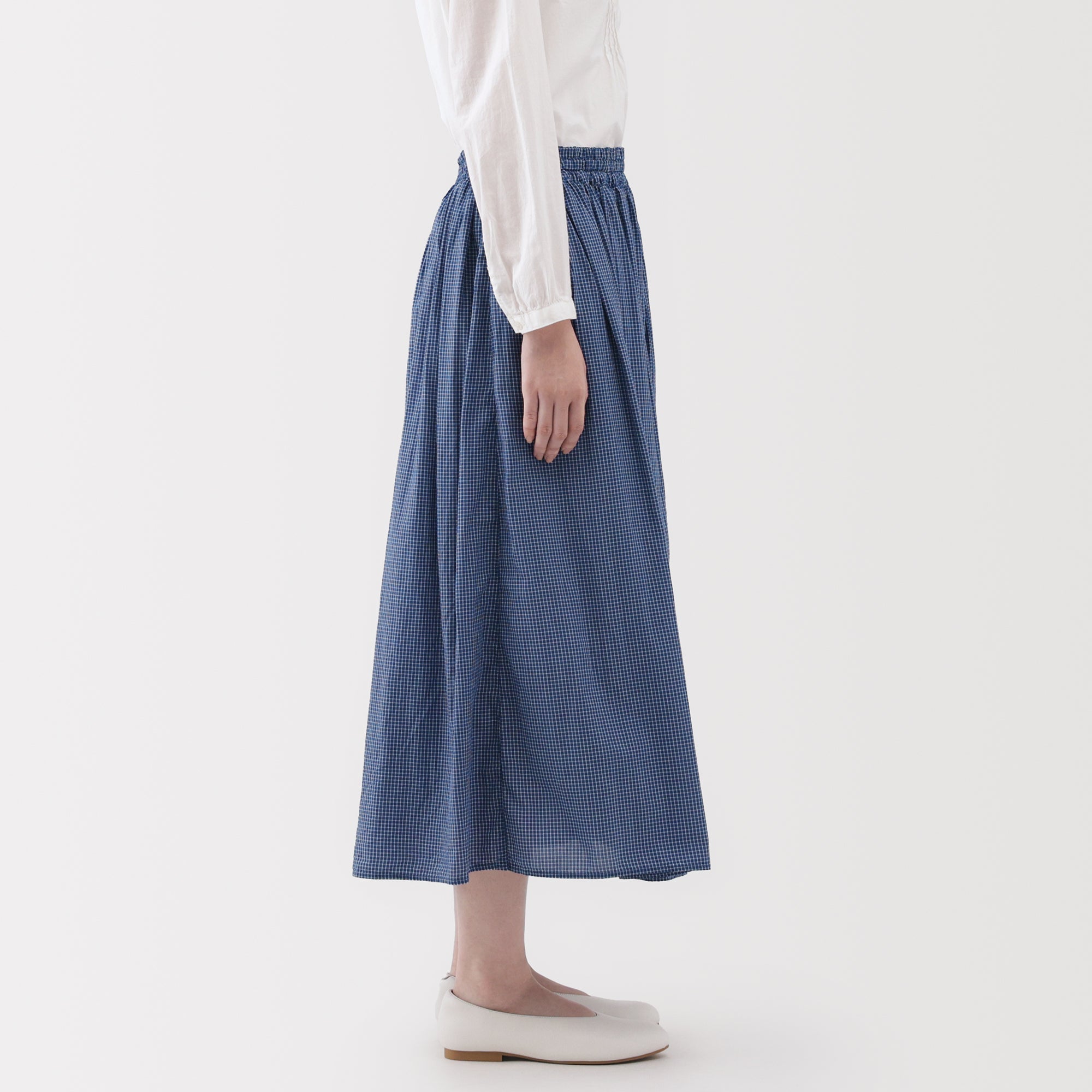 Cotton Voile Gathered Skirt