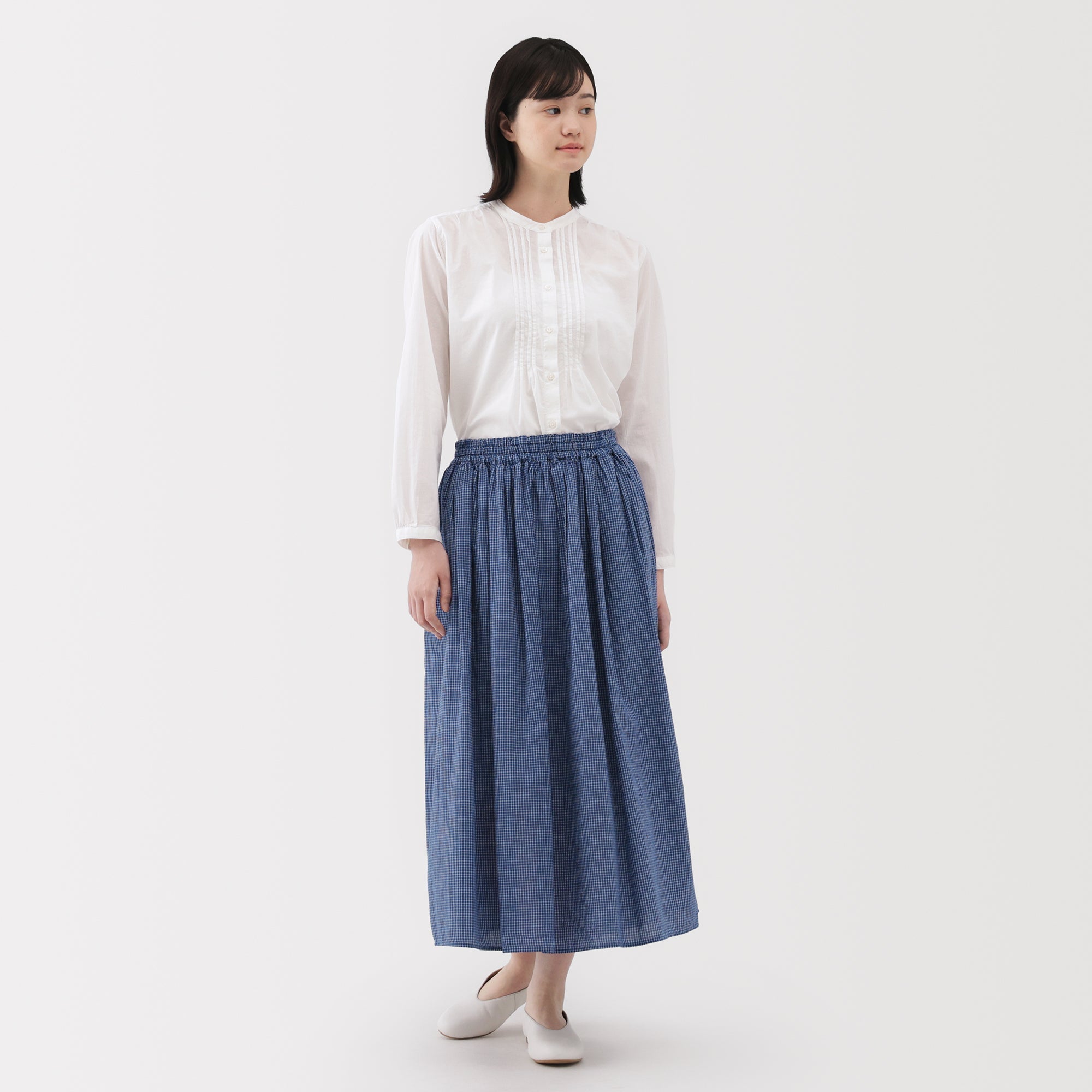 Cotton Voile Gathered Skirt