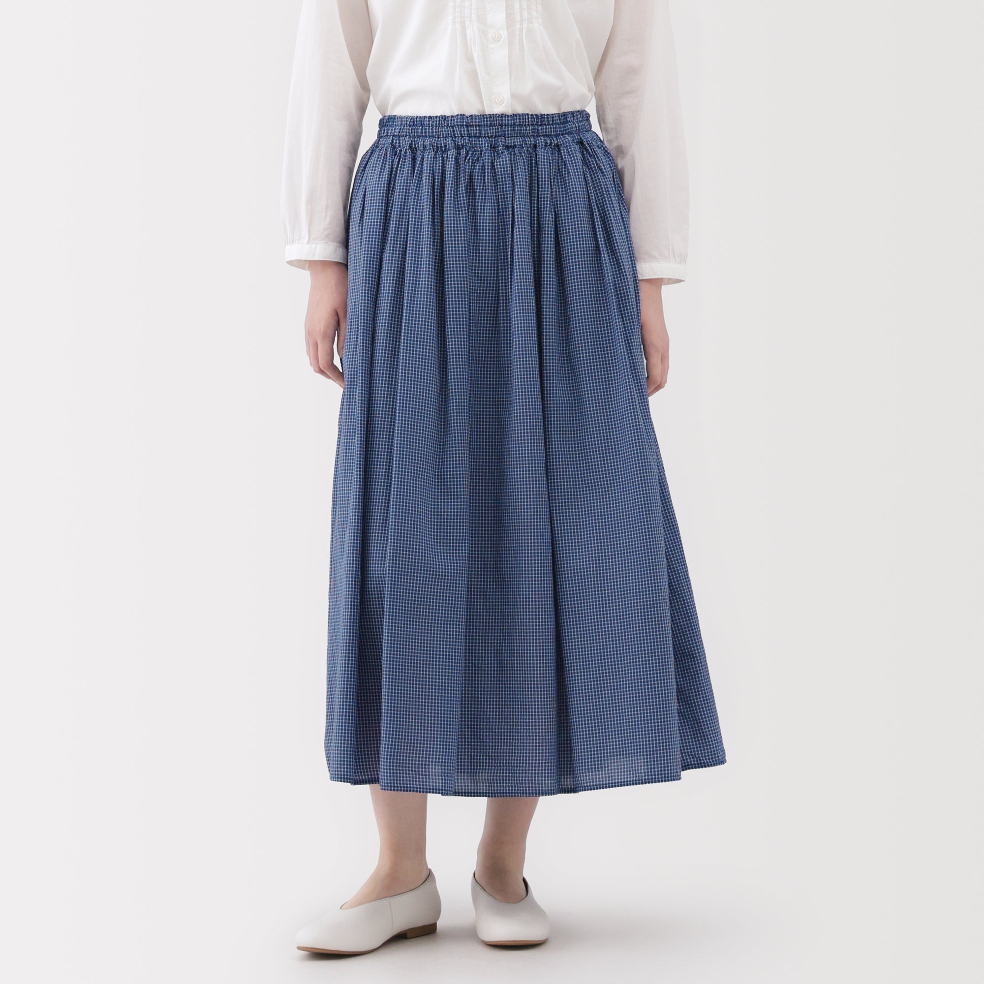 Cotton Voile Gathered Skirt