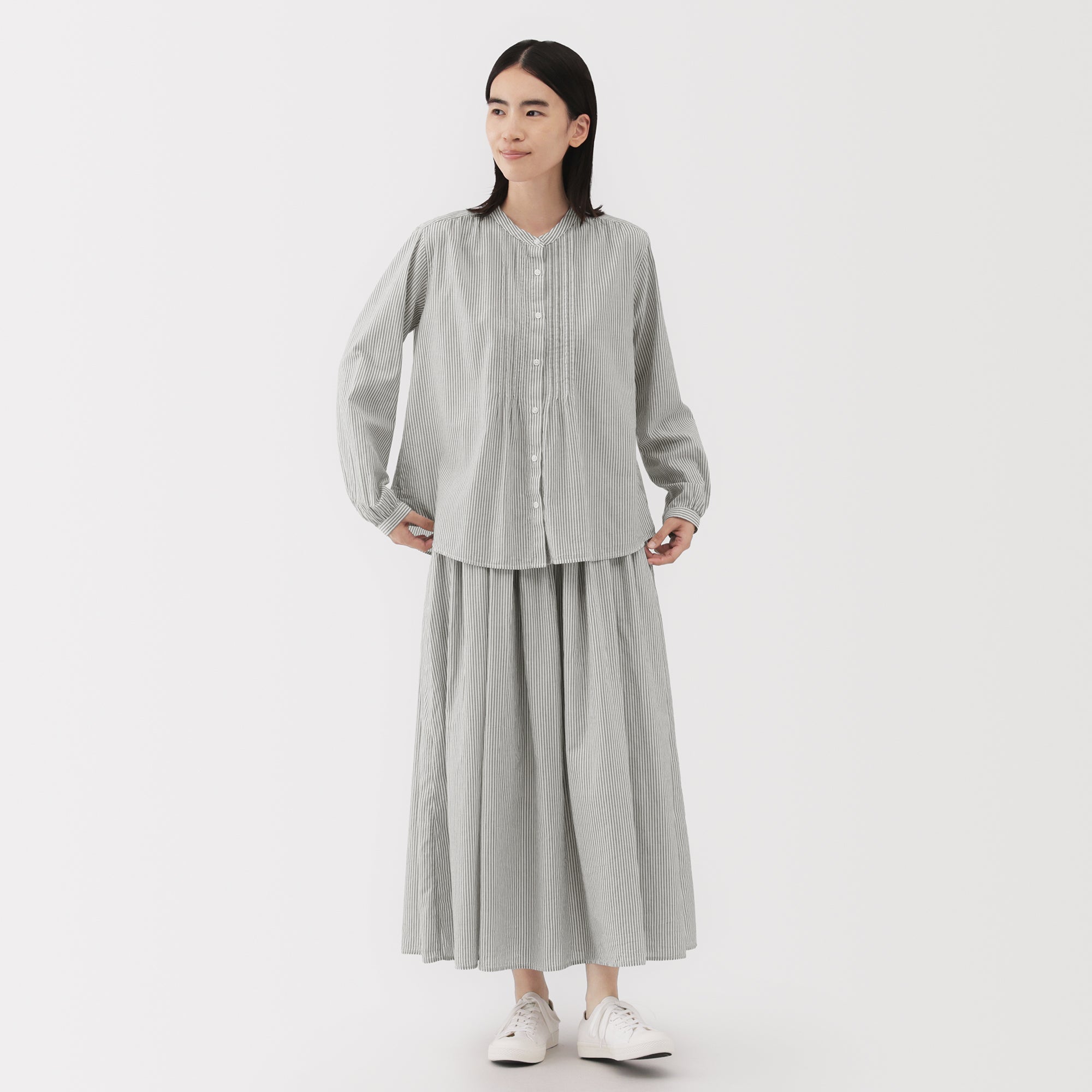 Cotton Voile Gathered Skirt