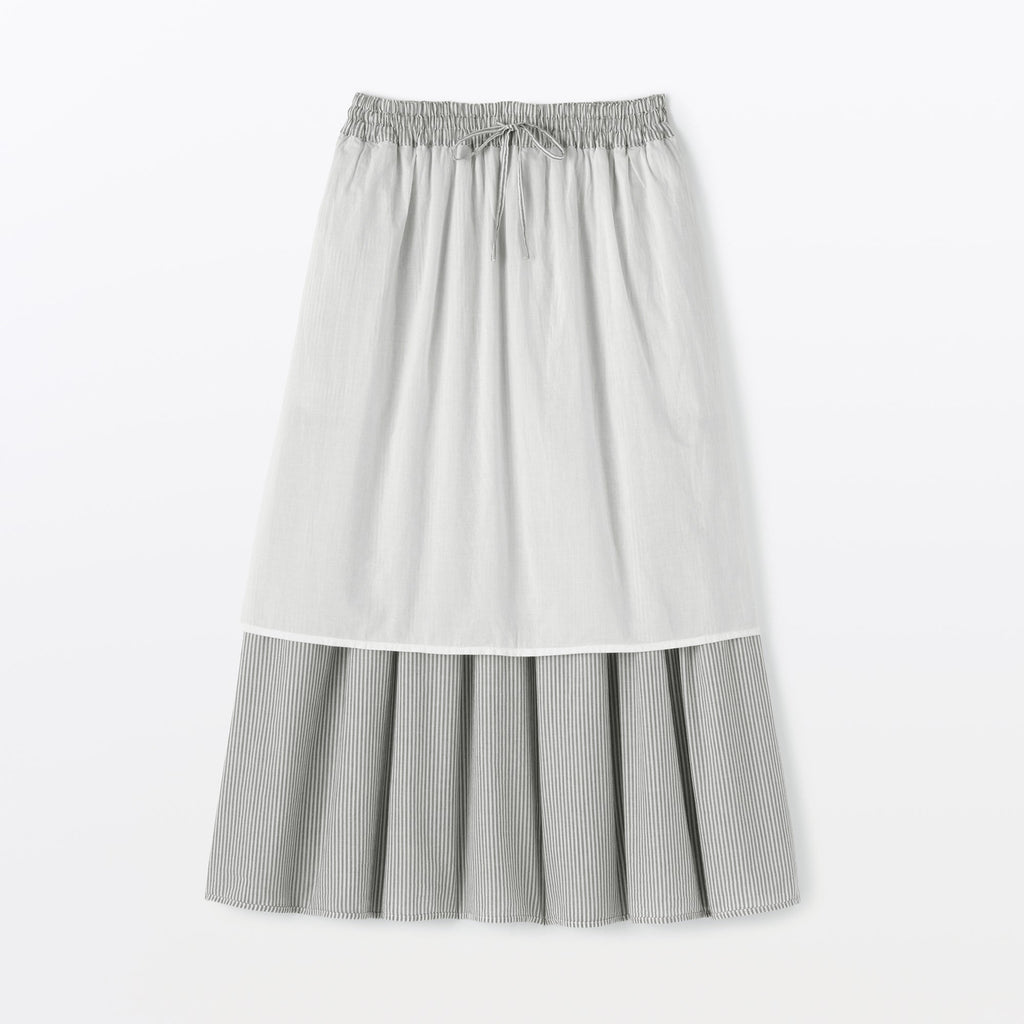 Cotton Voile Gathered Skirt