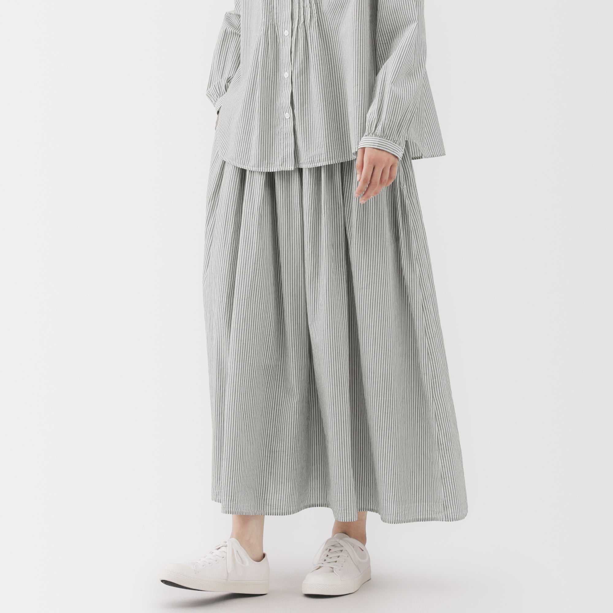 Cotton Voile Gathered Skirt