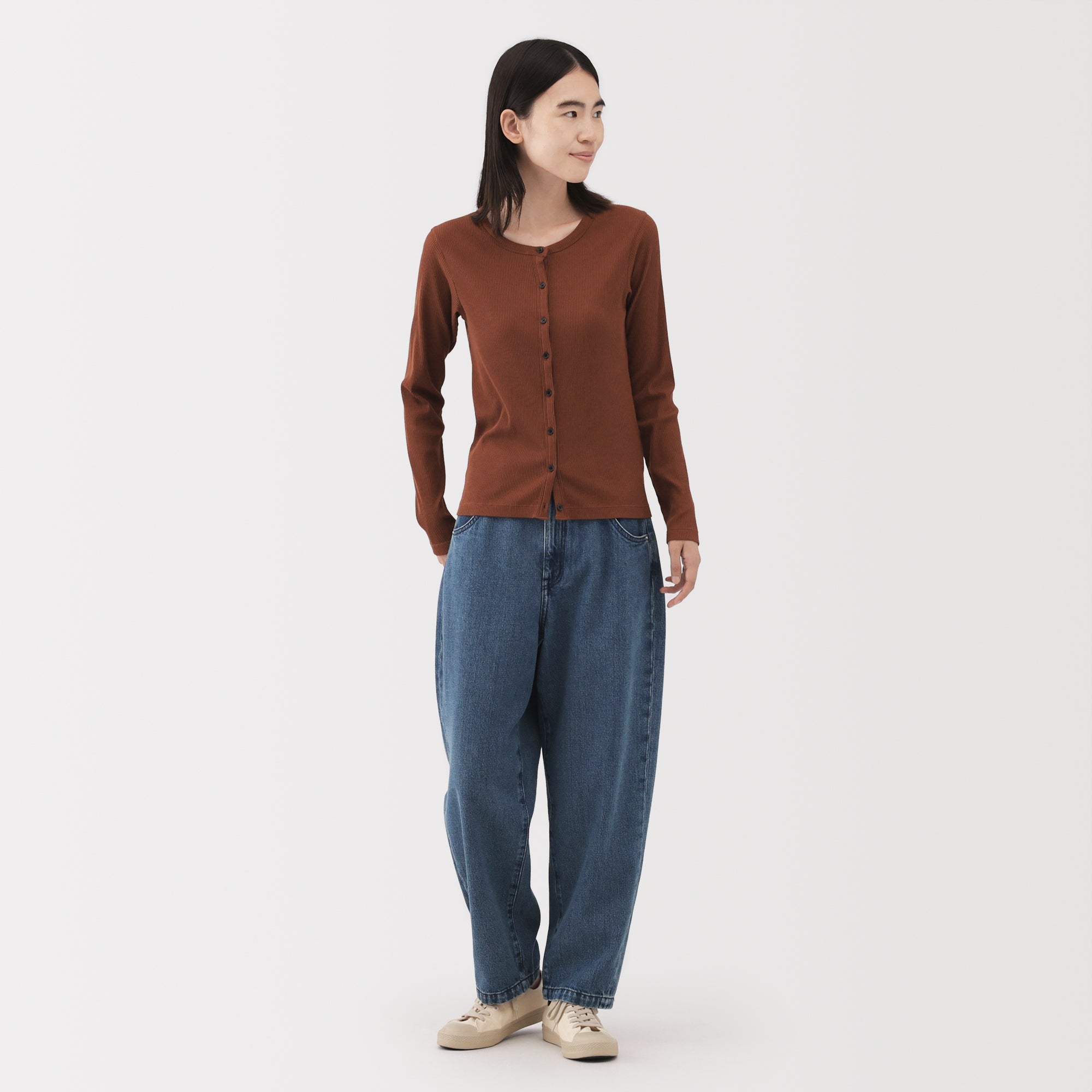 Kapok Blend Denim Barrel Pants
