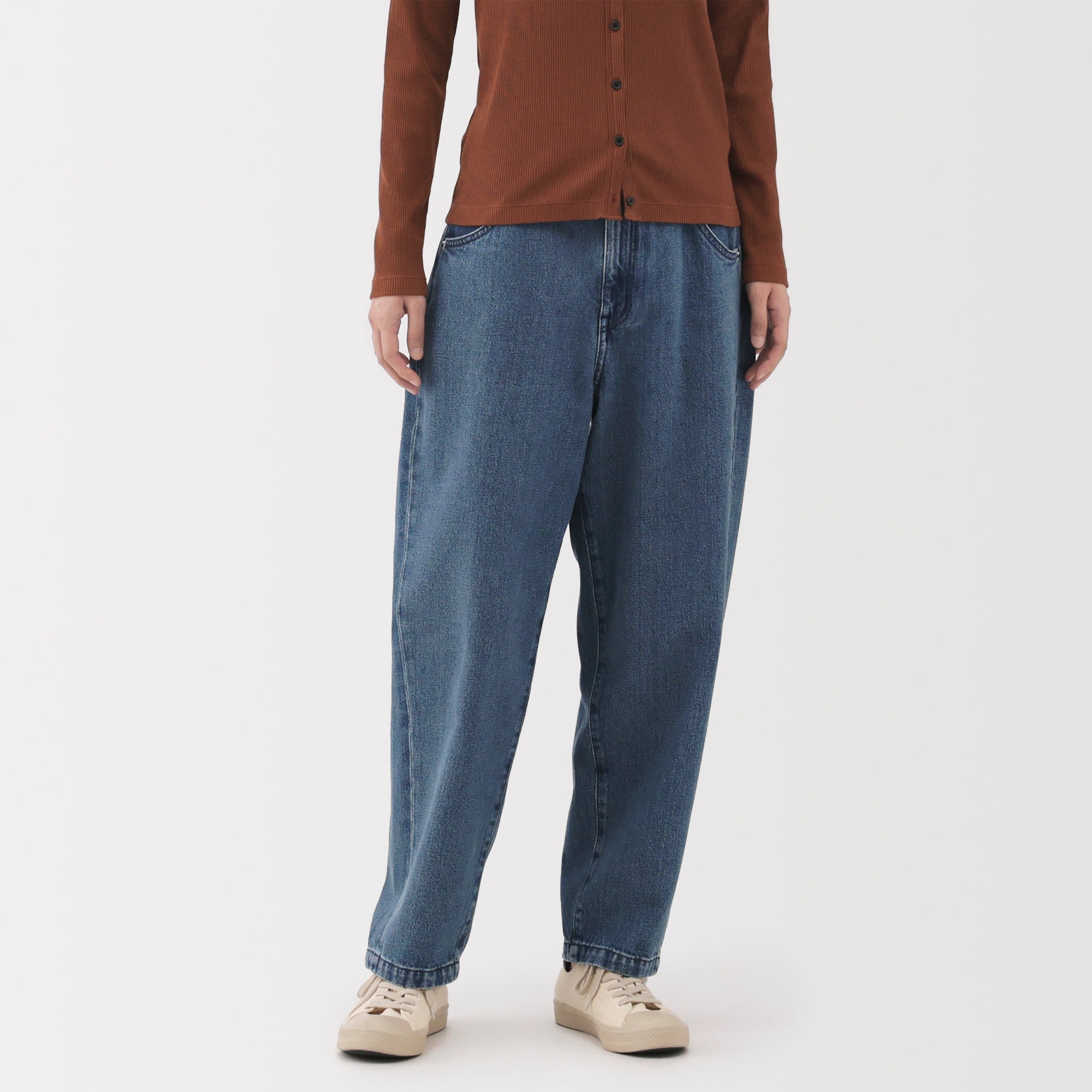 Kapok Blend Denim Barrel Pants