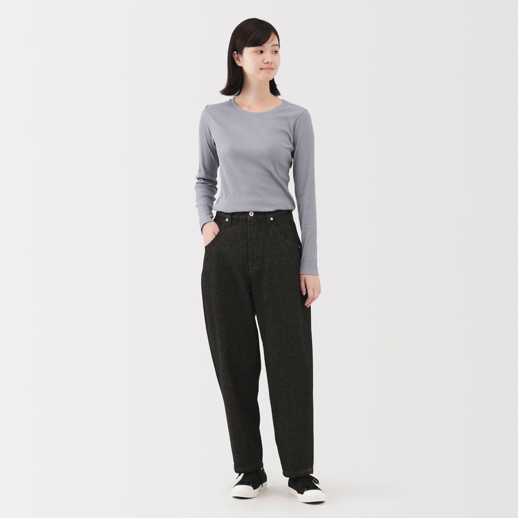Kapok Blend Denim Barrel Pants