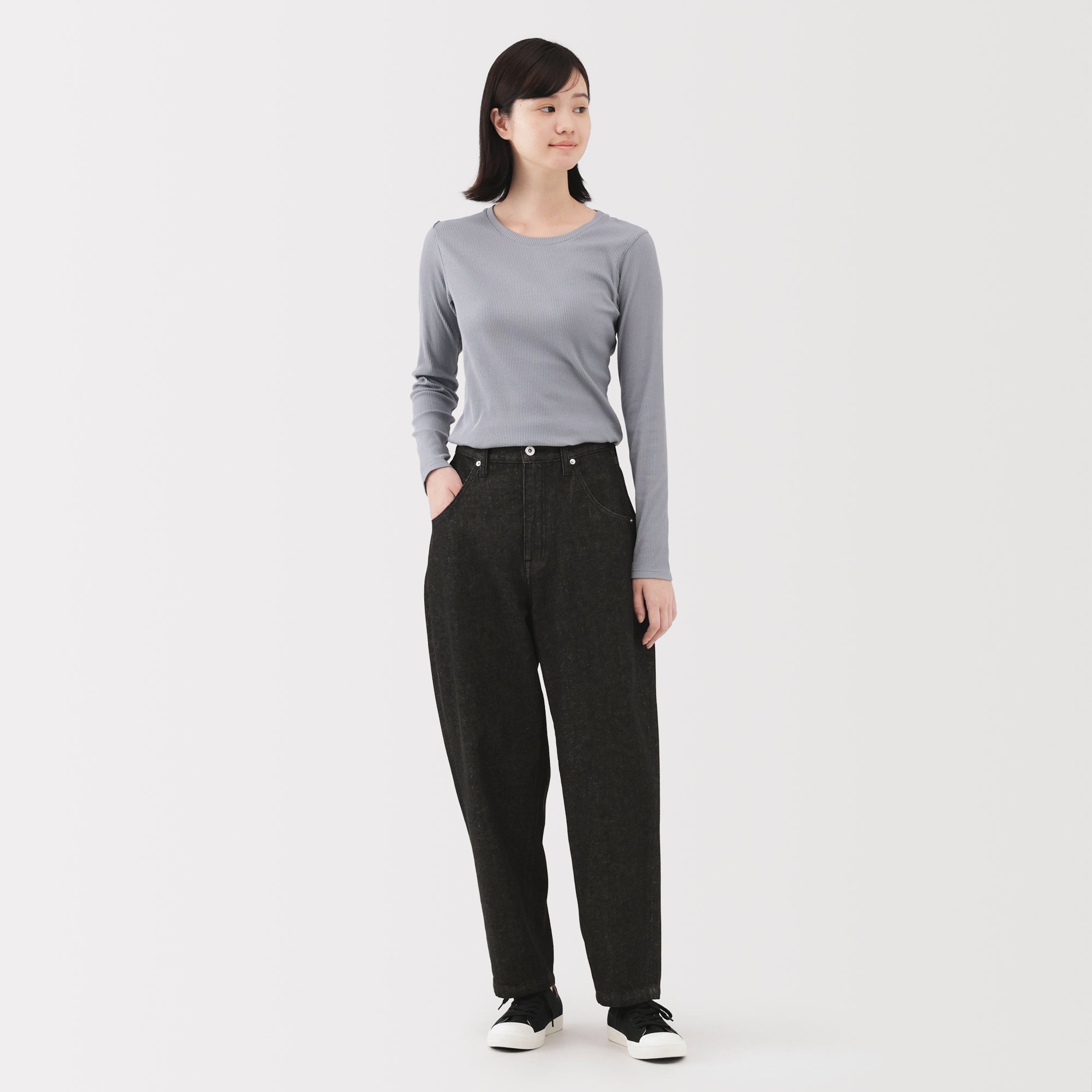 Kapok Blend Denim Barrel Pants