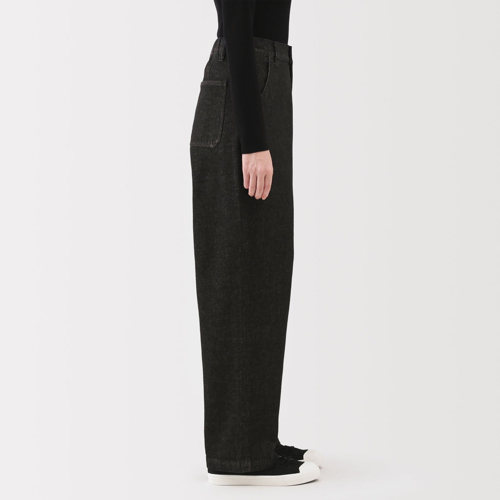 Kapok Blend Denim Wide Tapered Pants