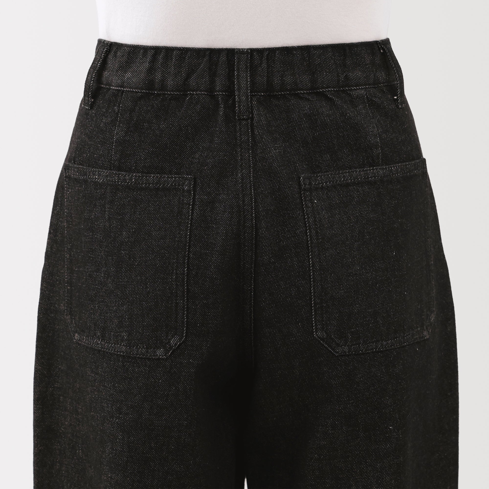 Kapok Blend Denim Wide Tapered Pants