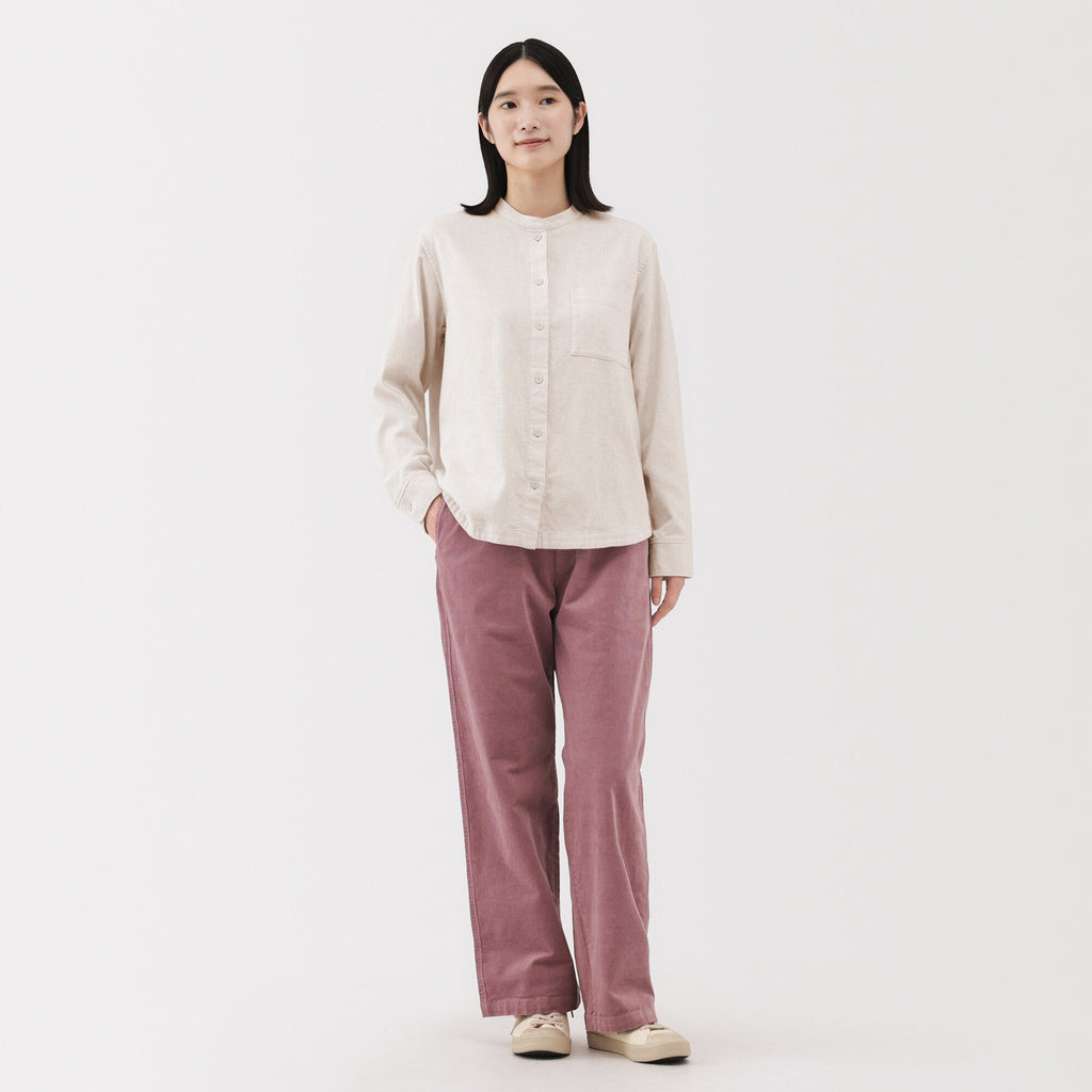 Flannel Stand Collar Shirt