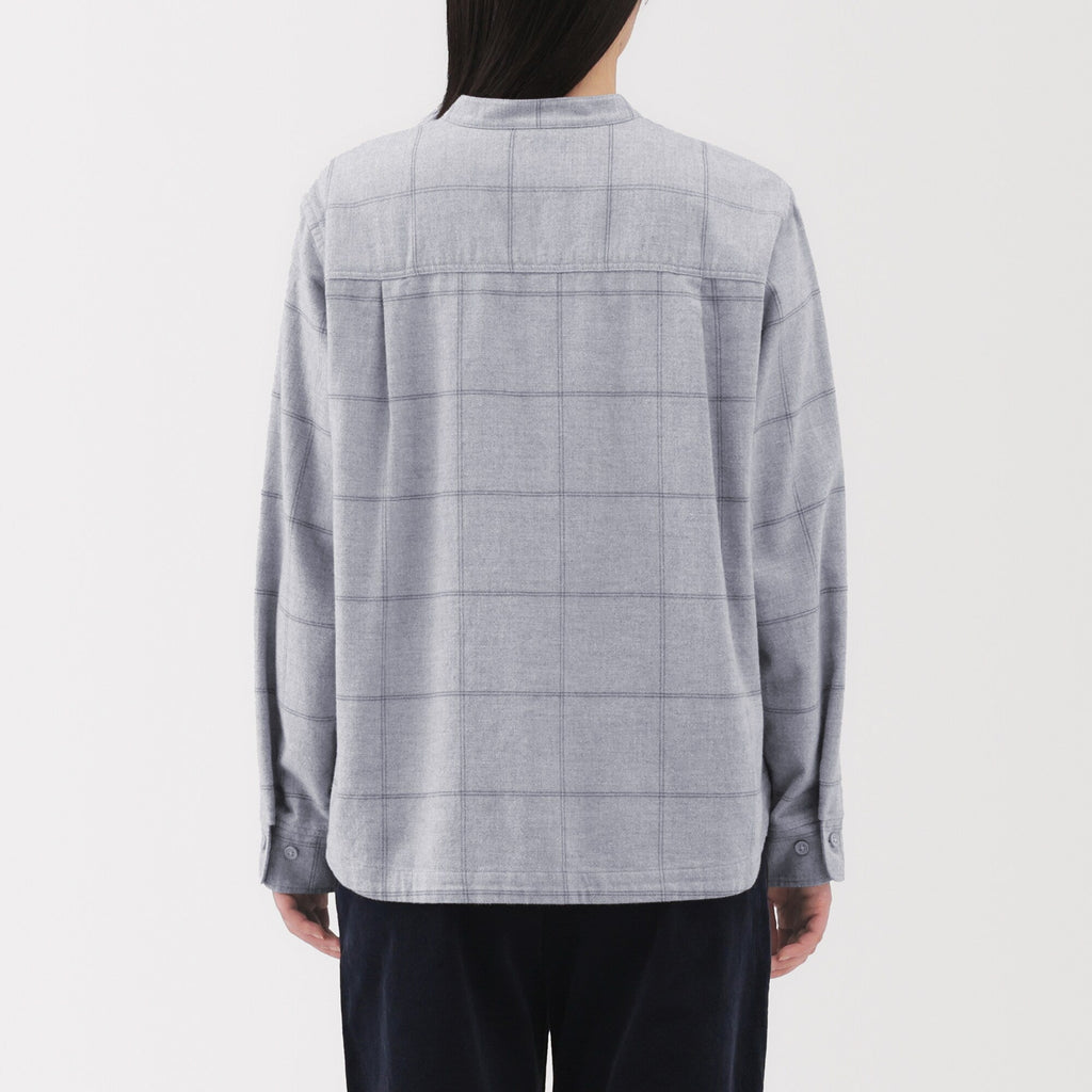 Flannel Stand Collar Shirt