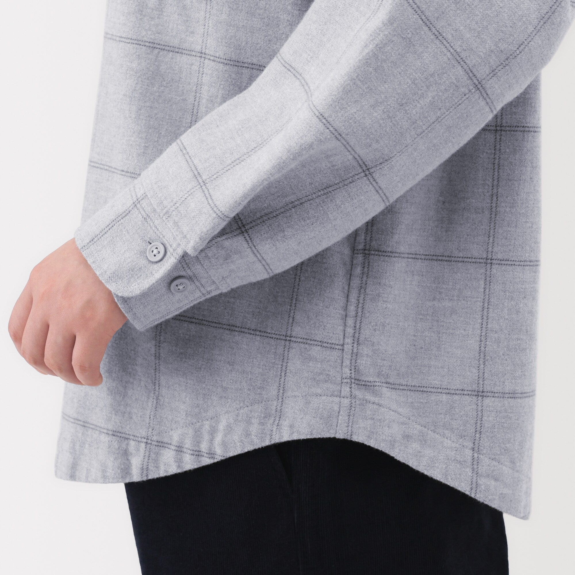 Flannel Stand Collar Shirt