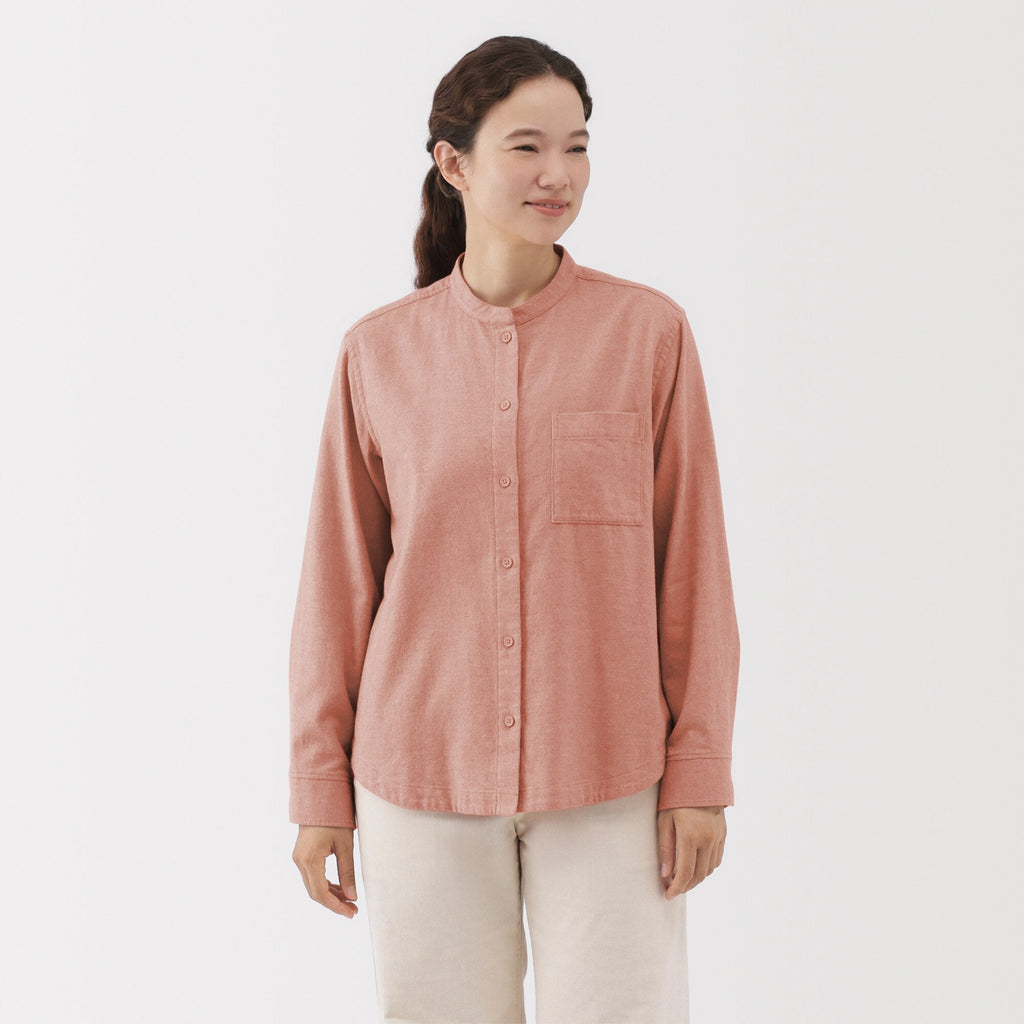 Flannel Stand Collar Shirt