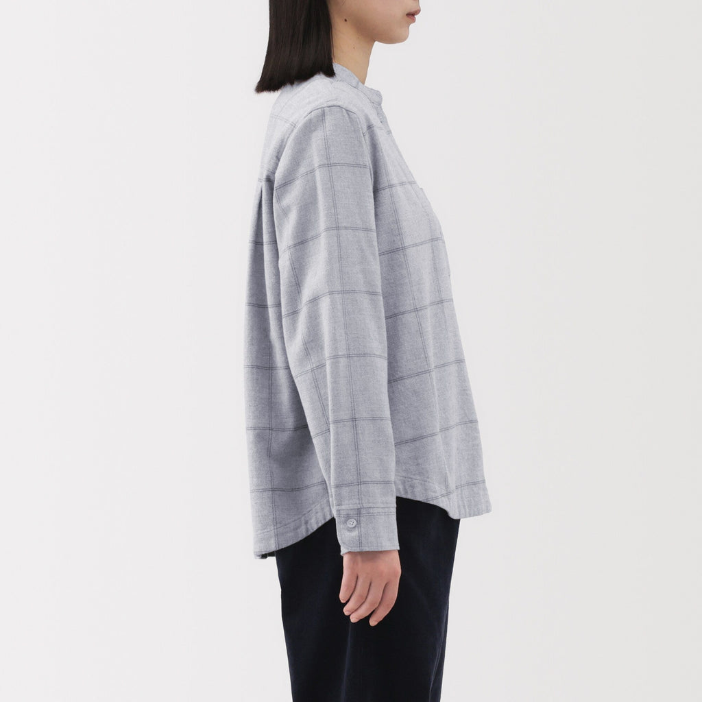 Flannel Stand Collar Shirt
