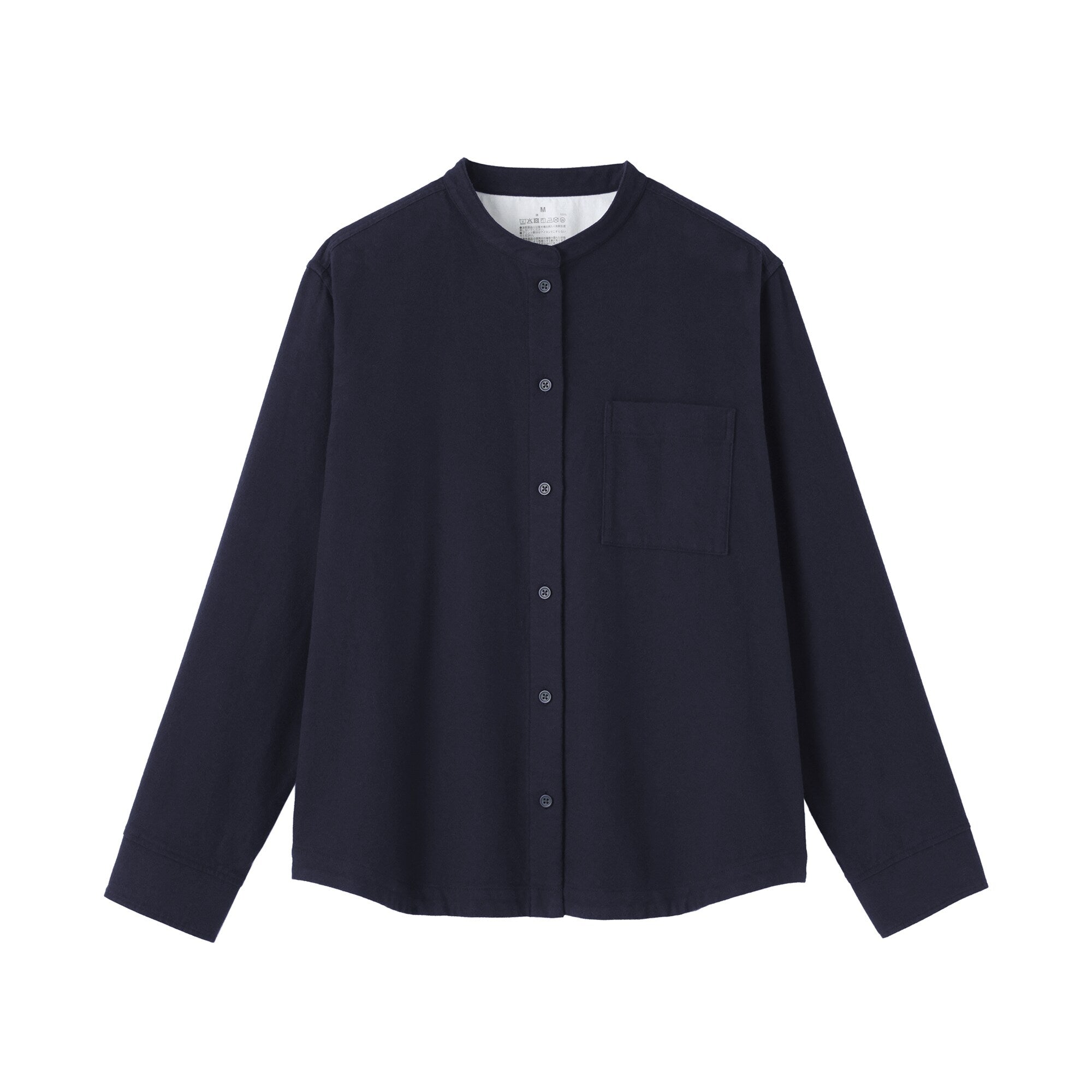 Flannel Stand Collar Shirt
