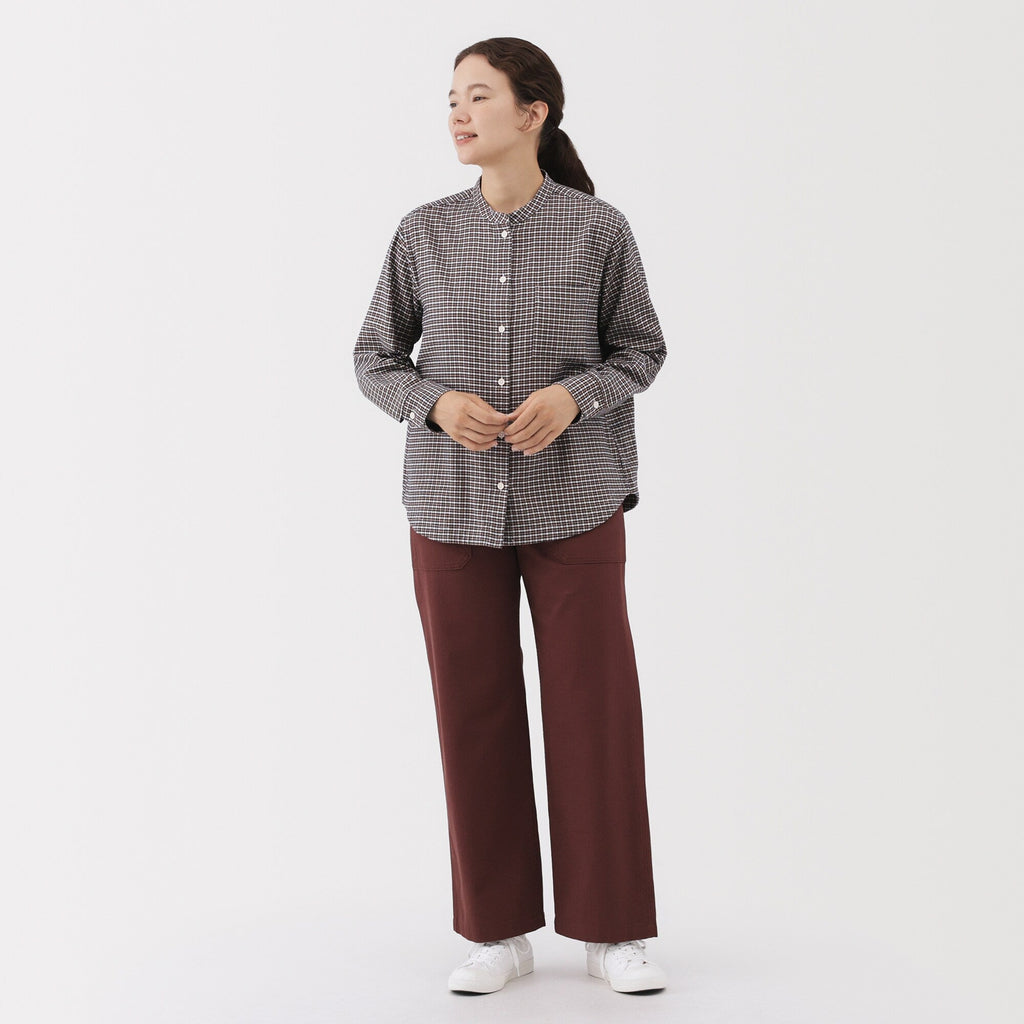 Flannel Stand Collar Shirt