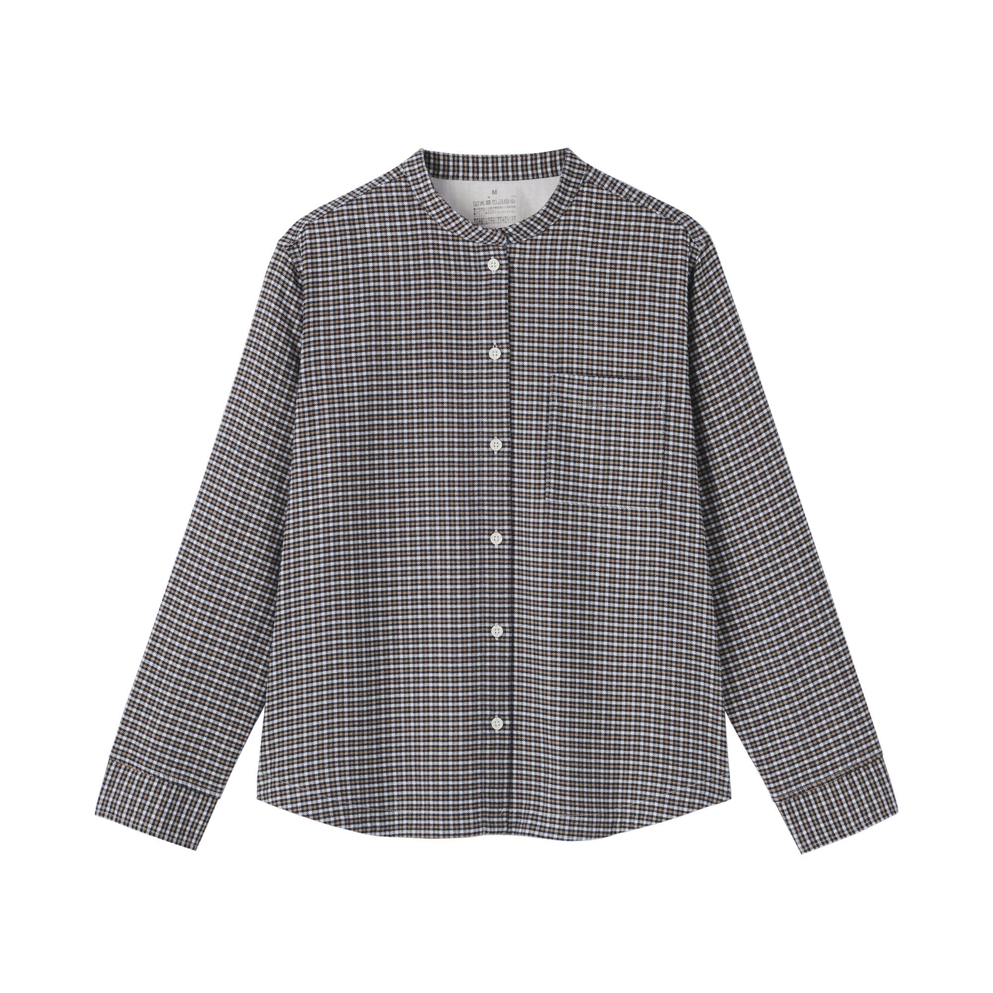Flannel Stand Collar Shirt