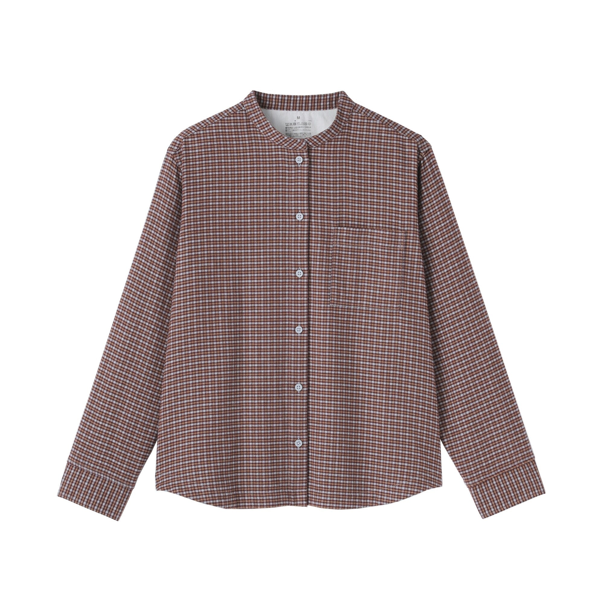 Flannel Stand Collar Shirt