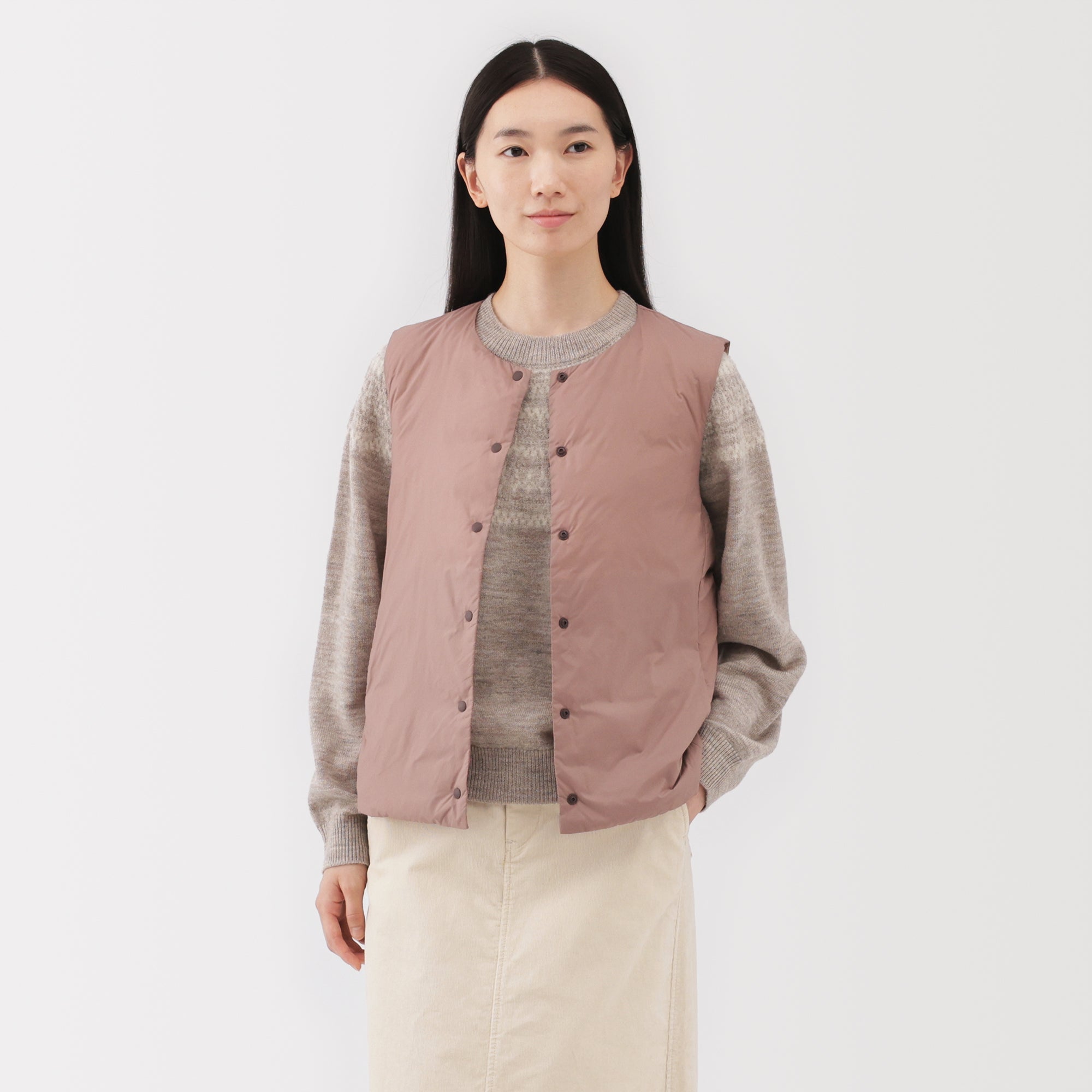 Lightweight Down Collarless Vest