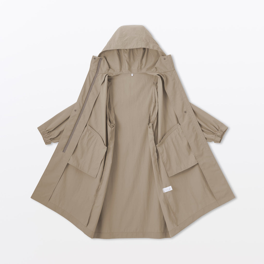 Water-Repellent Hooded Long Coat