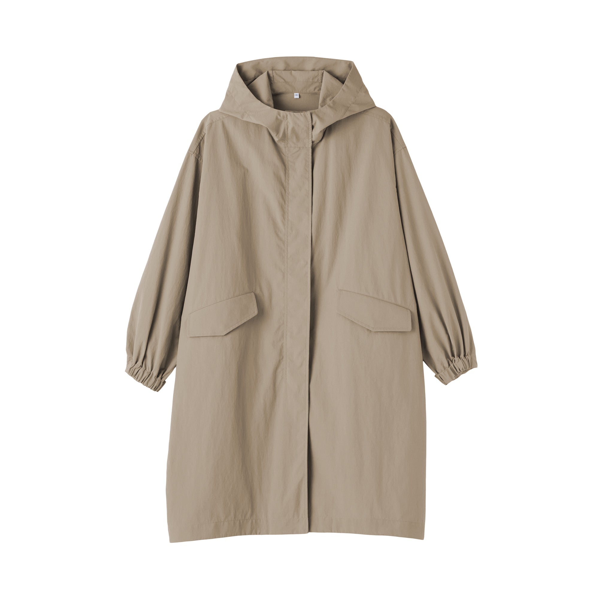 Water-Repellent Hooded Long Coat