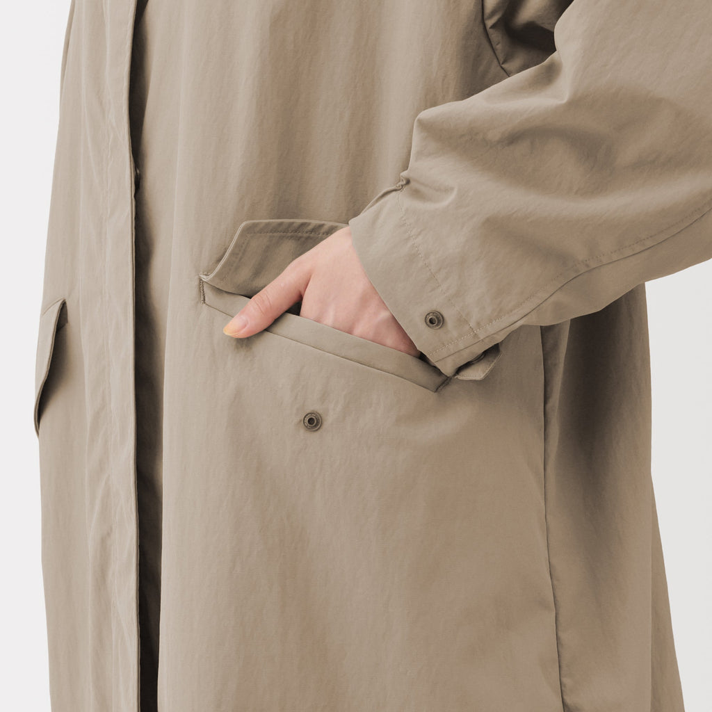 Water-Repellent Hooded Long Coat