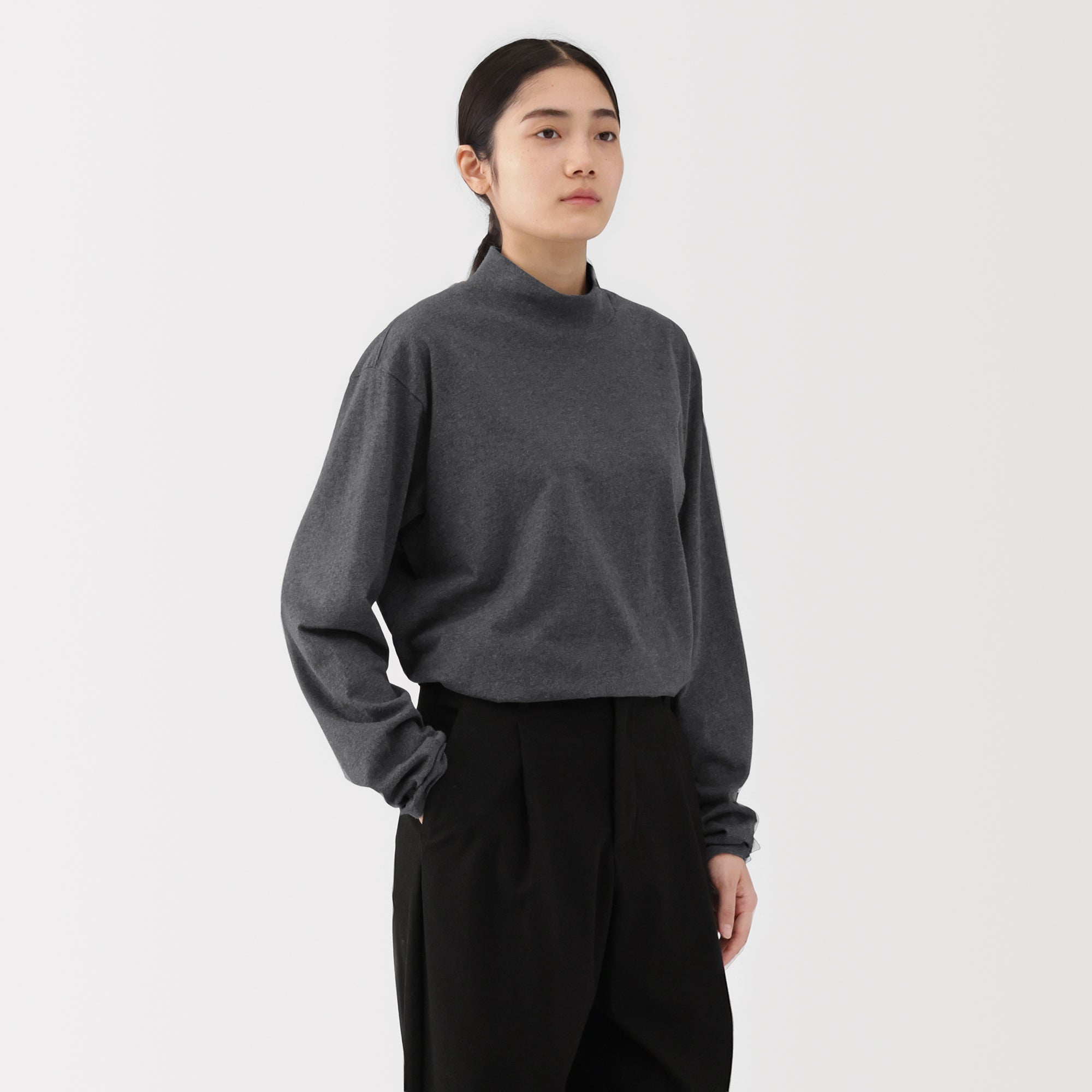 Brushed High Neck T-Shirt