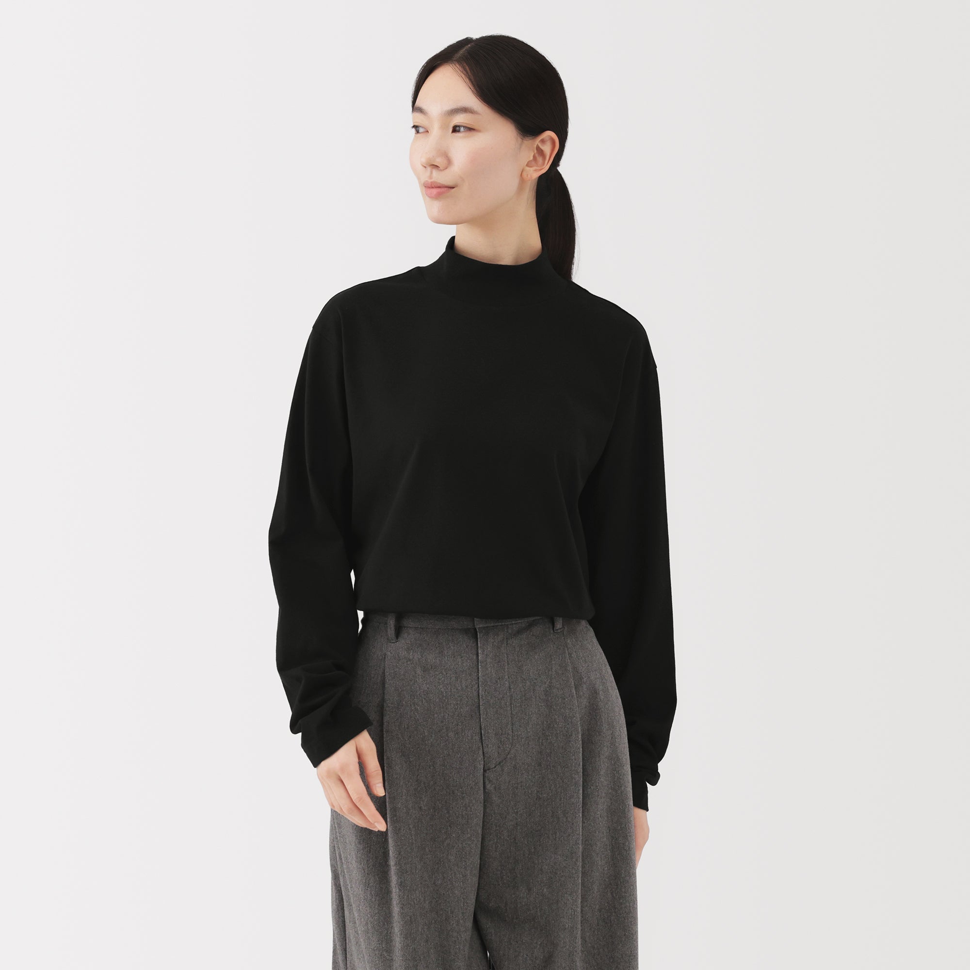 Brushed High Neck T-Shirt