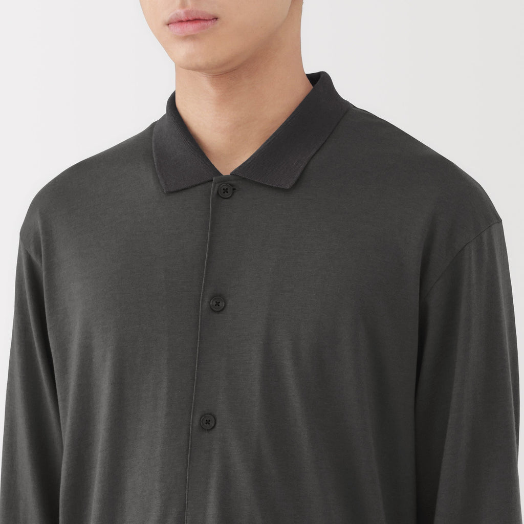 Wool Blend Shirt Cardigan