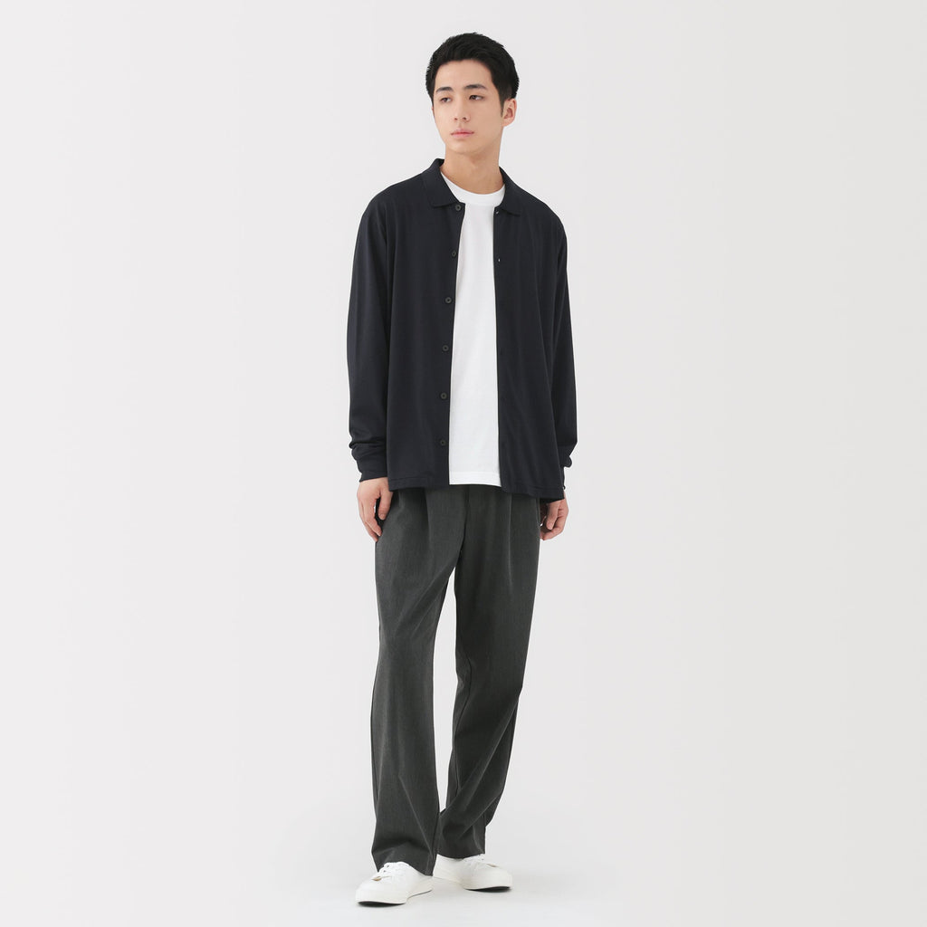 Wool Blend Shirt Cardigan