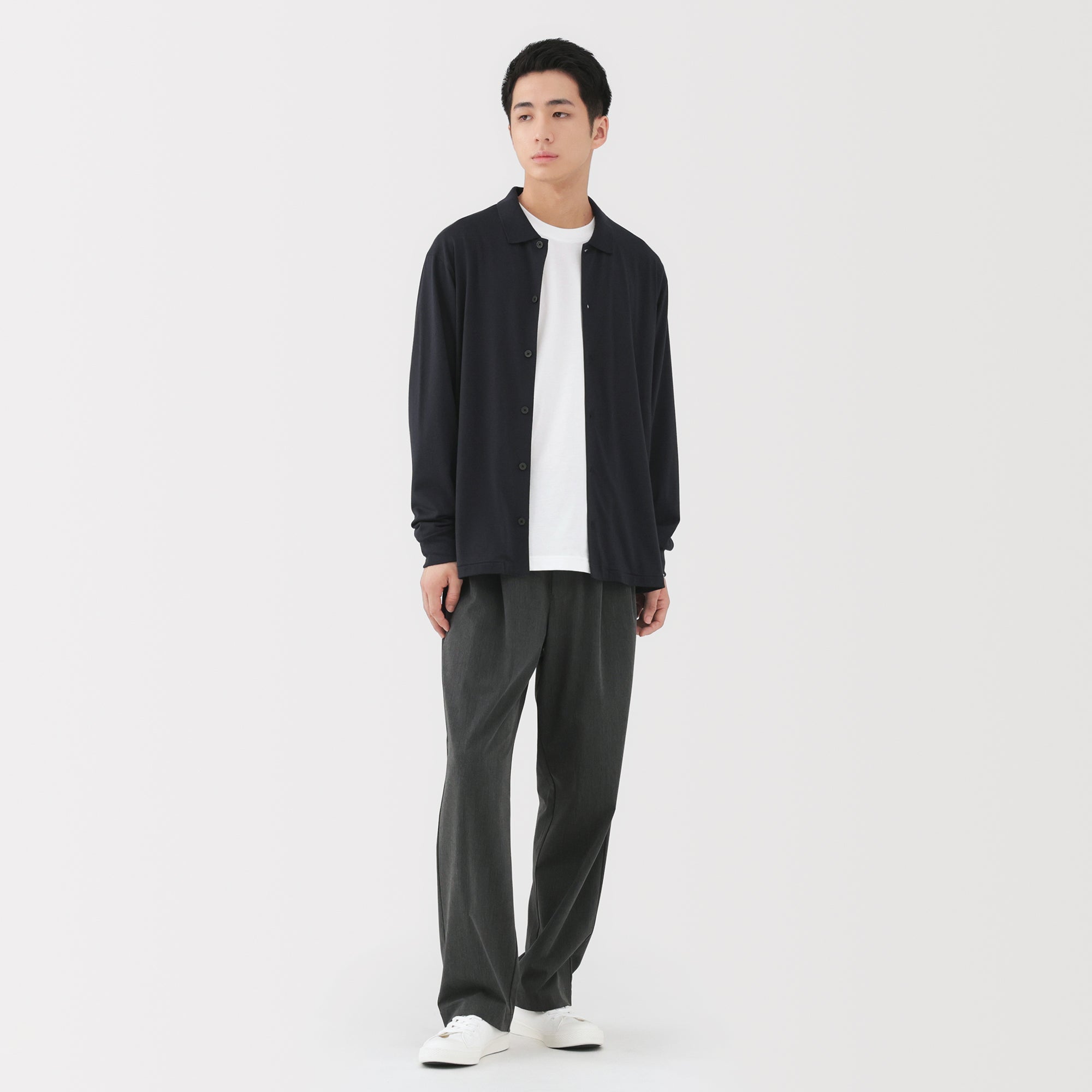 Wool Blend Shirt Cardigan