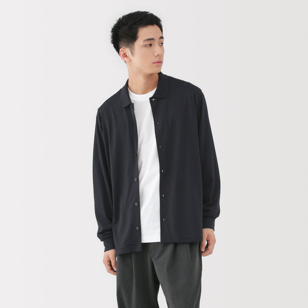 Wool Blend Shirt Cardigan