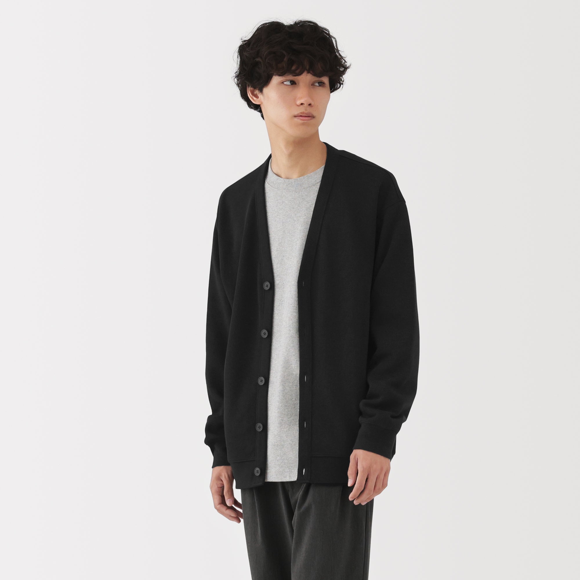 Double Knitted V-Neck Cardigan