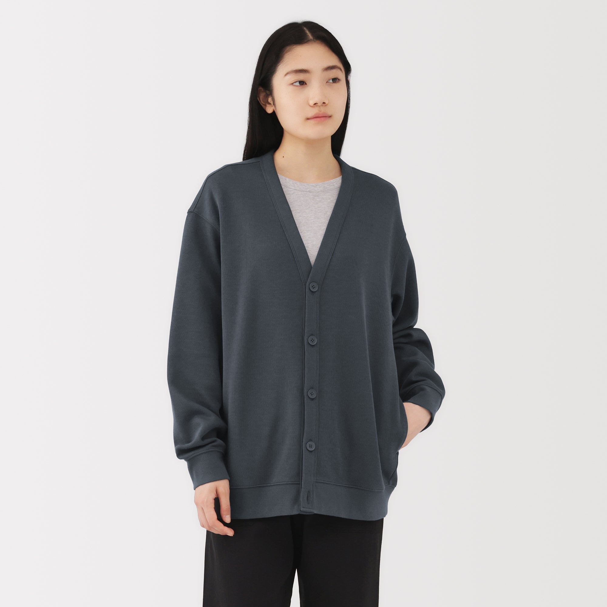 Double Knitted V-Neck Cardigan