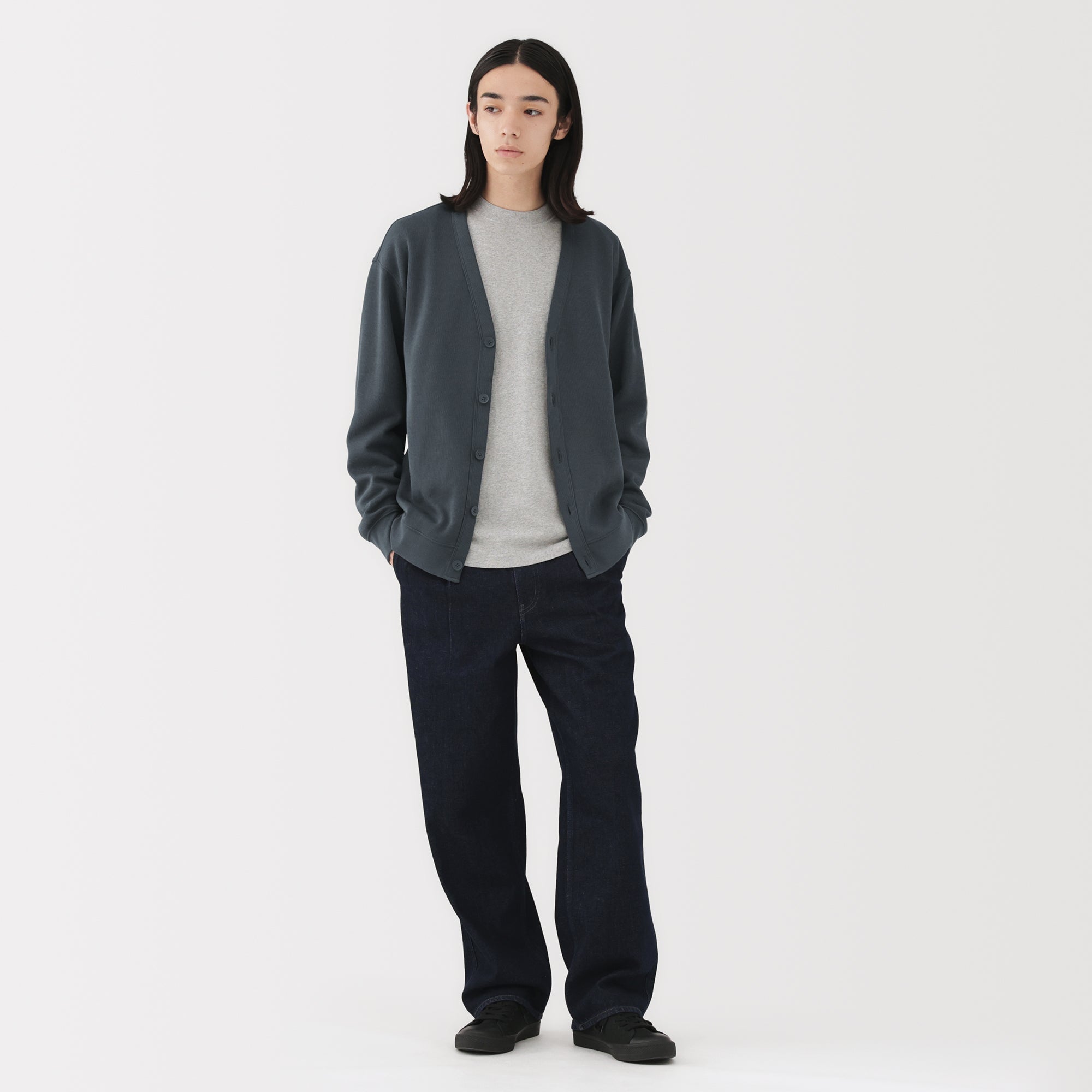 Double Knitted V-Neck Cardigan