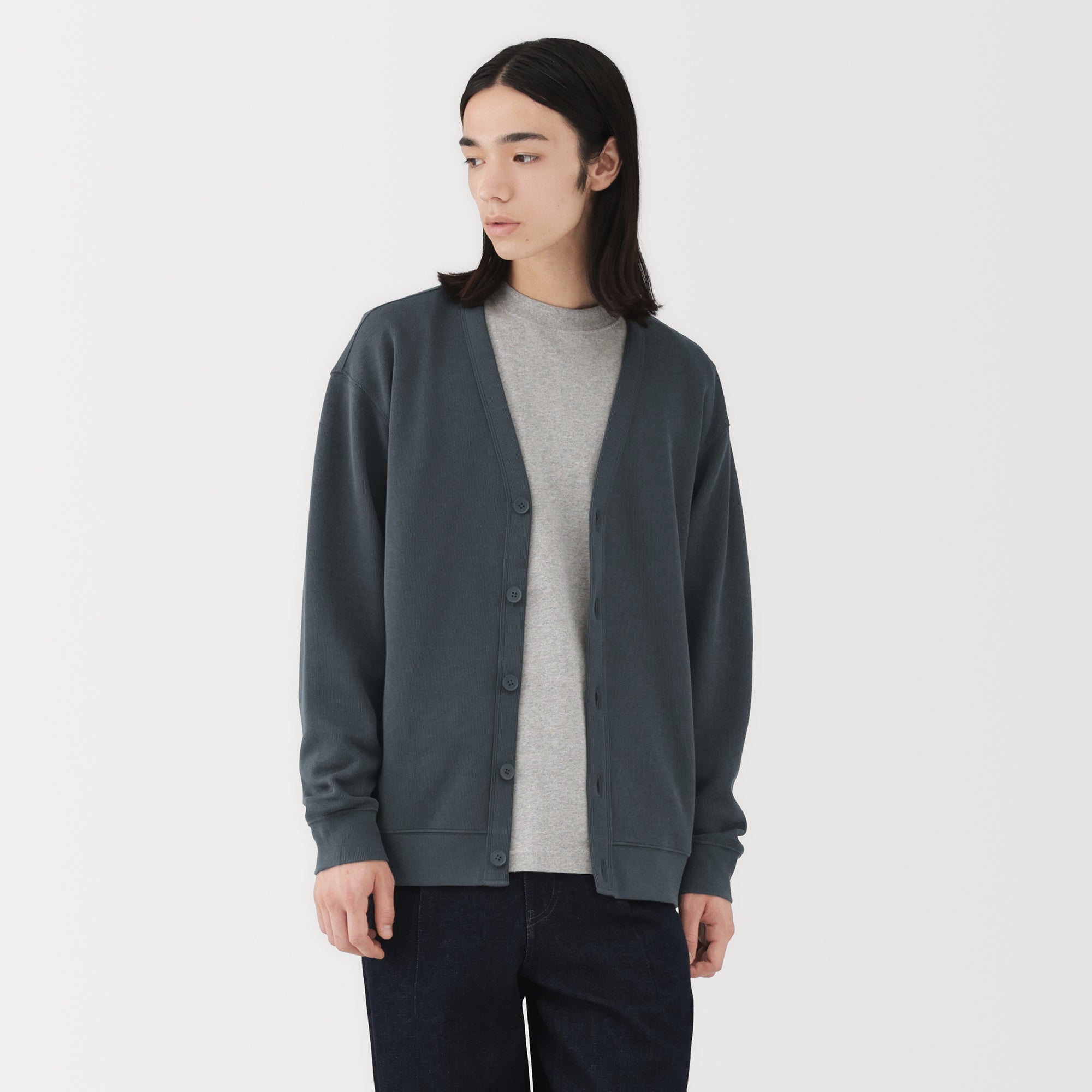 Double Knitted V-Neck Cardigan