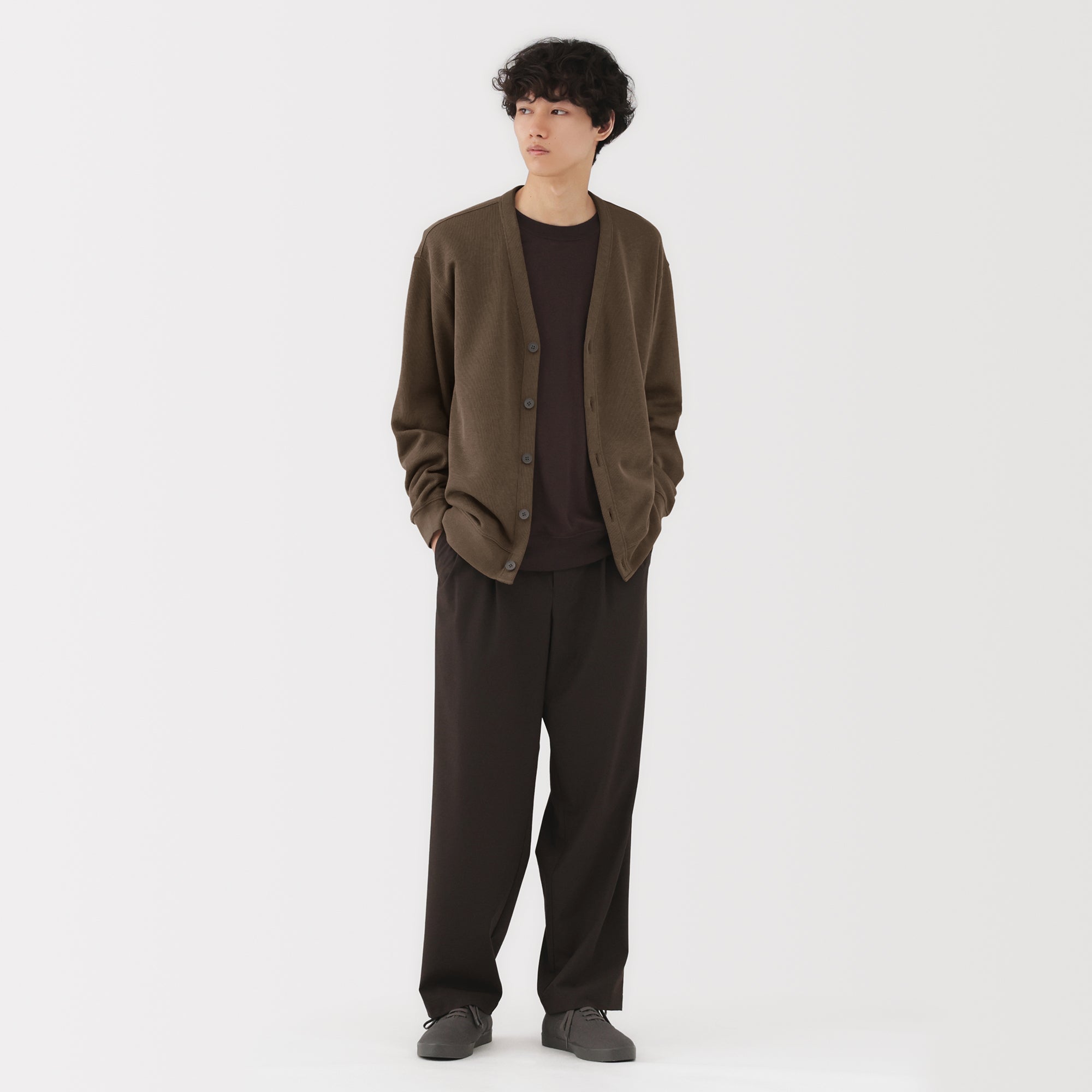 Double Knitted V-Neck Cardigan