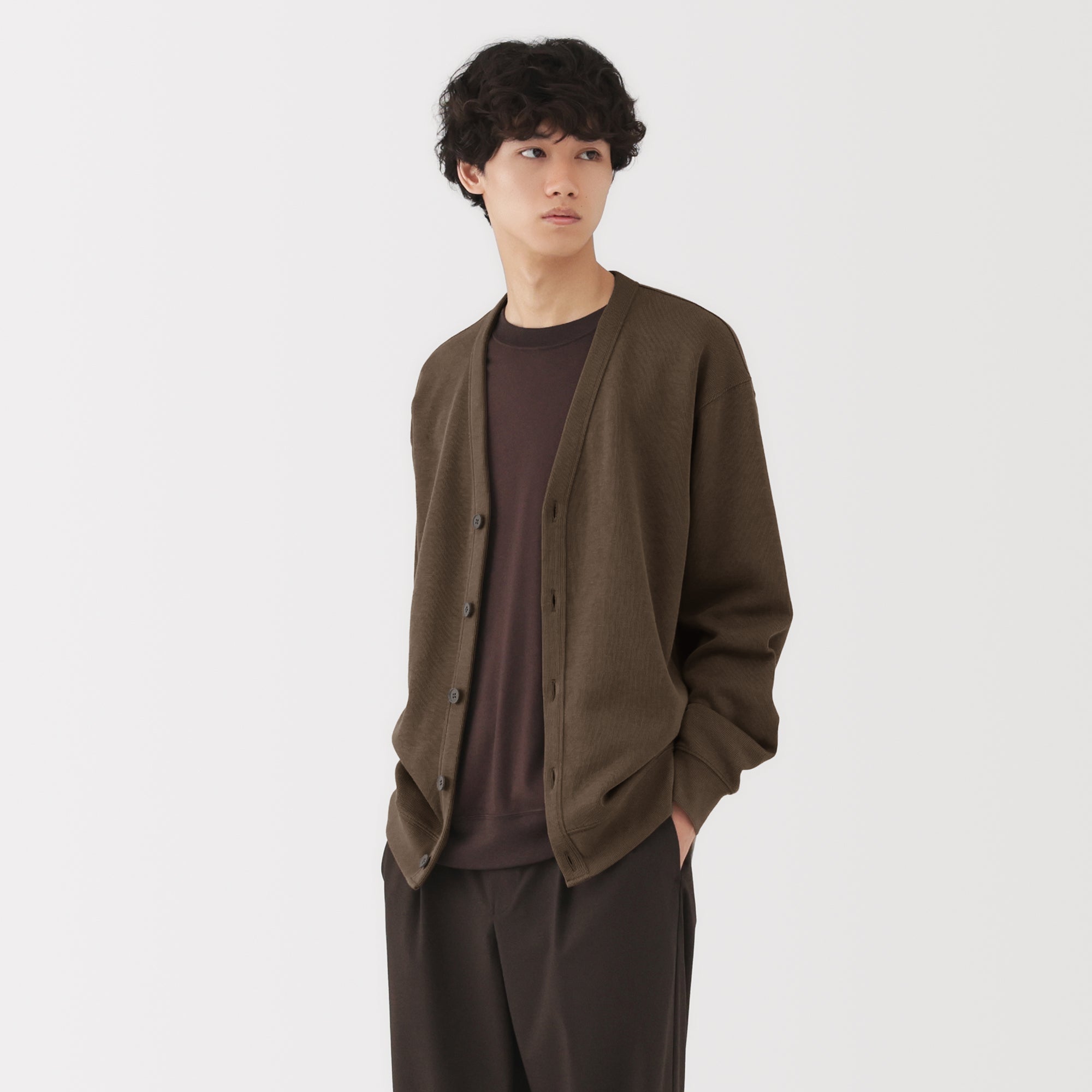 Double Knitted V-Neck Cardigan