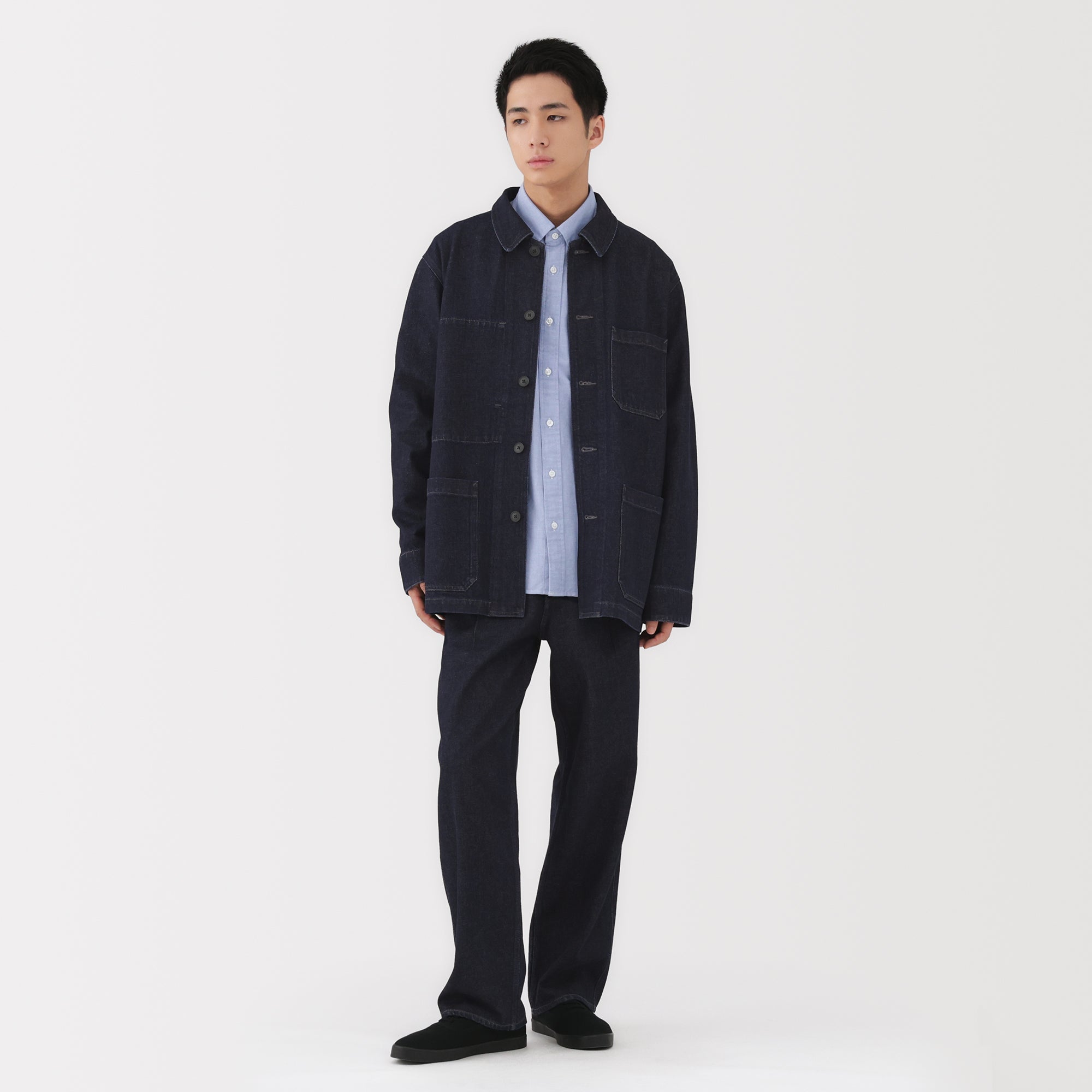 Kapok Blend Denim Coverall Jacket