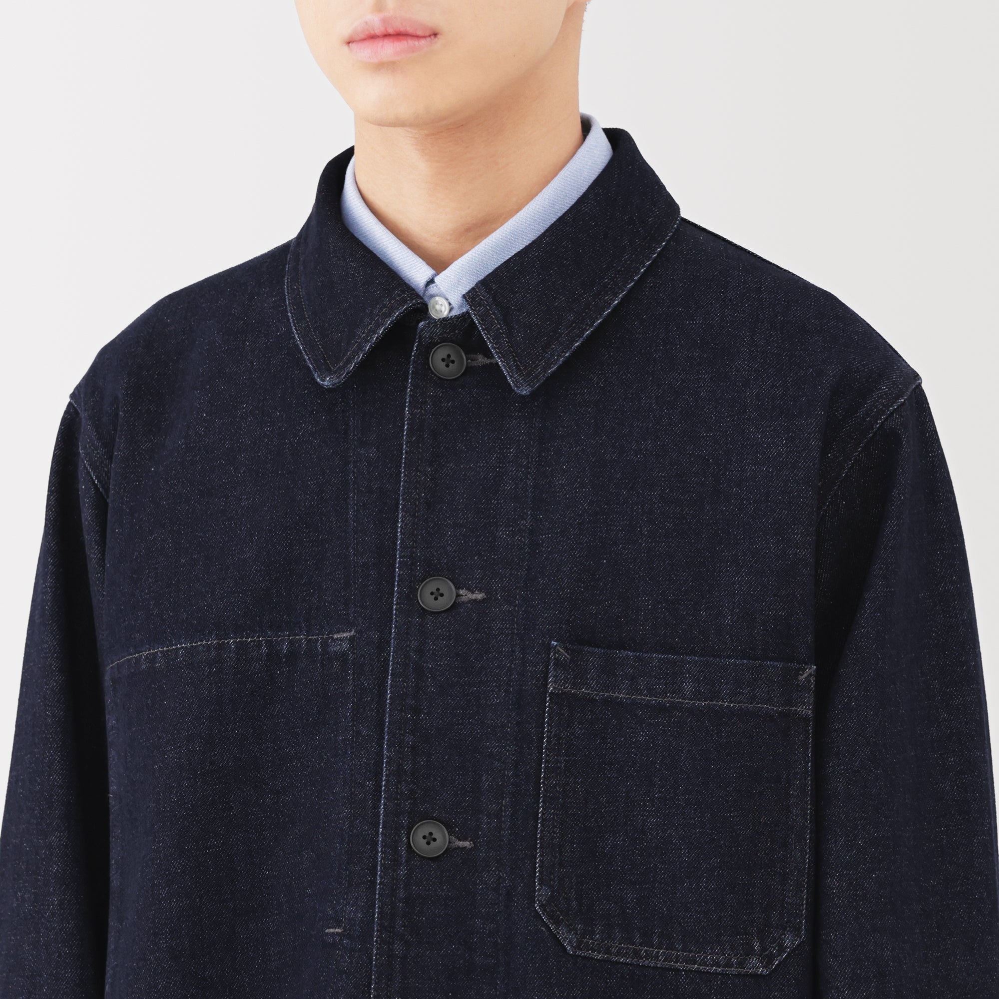 Kapok Blend Denim Coverall Jacket