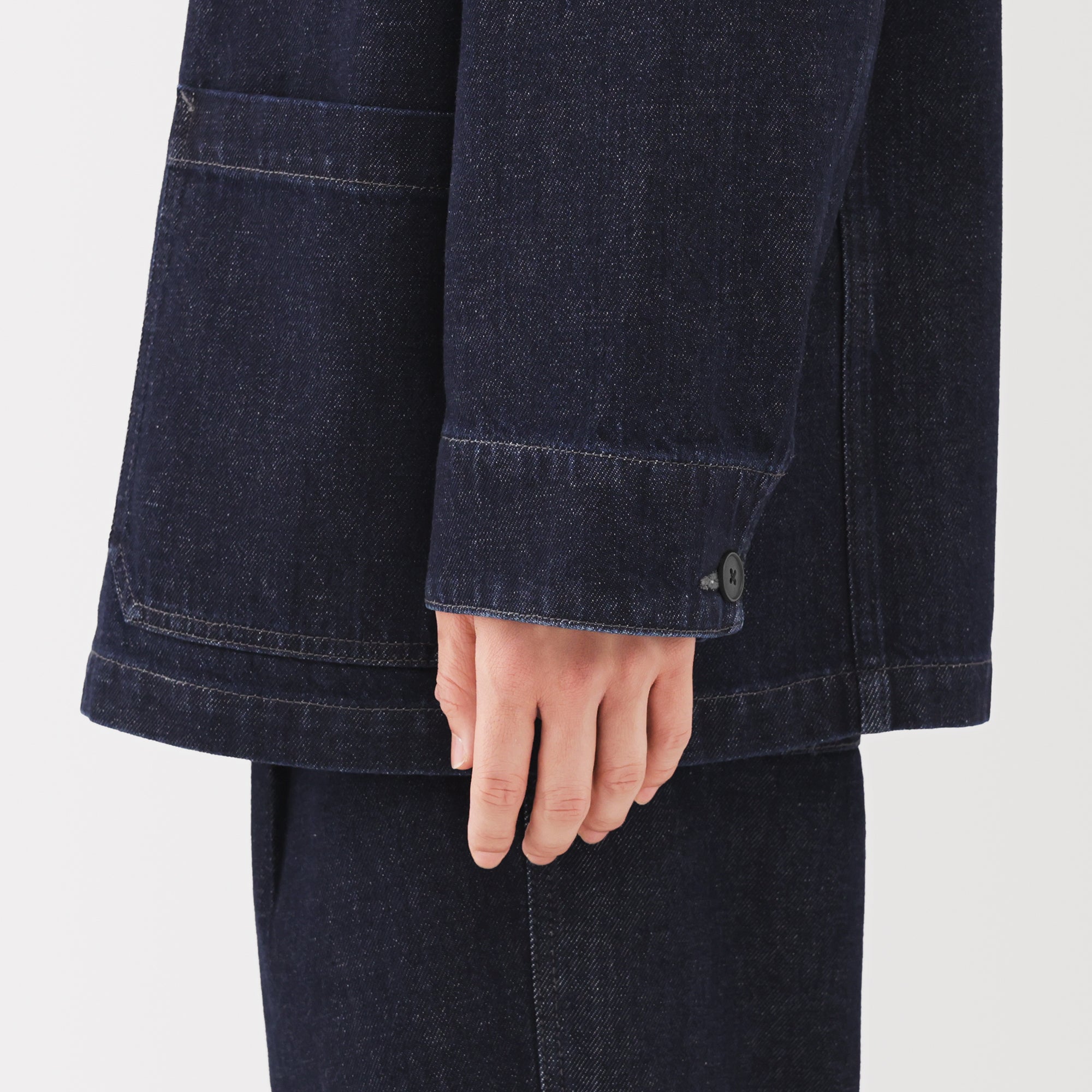 Kapok Blend Denim Coverall Jacket