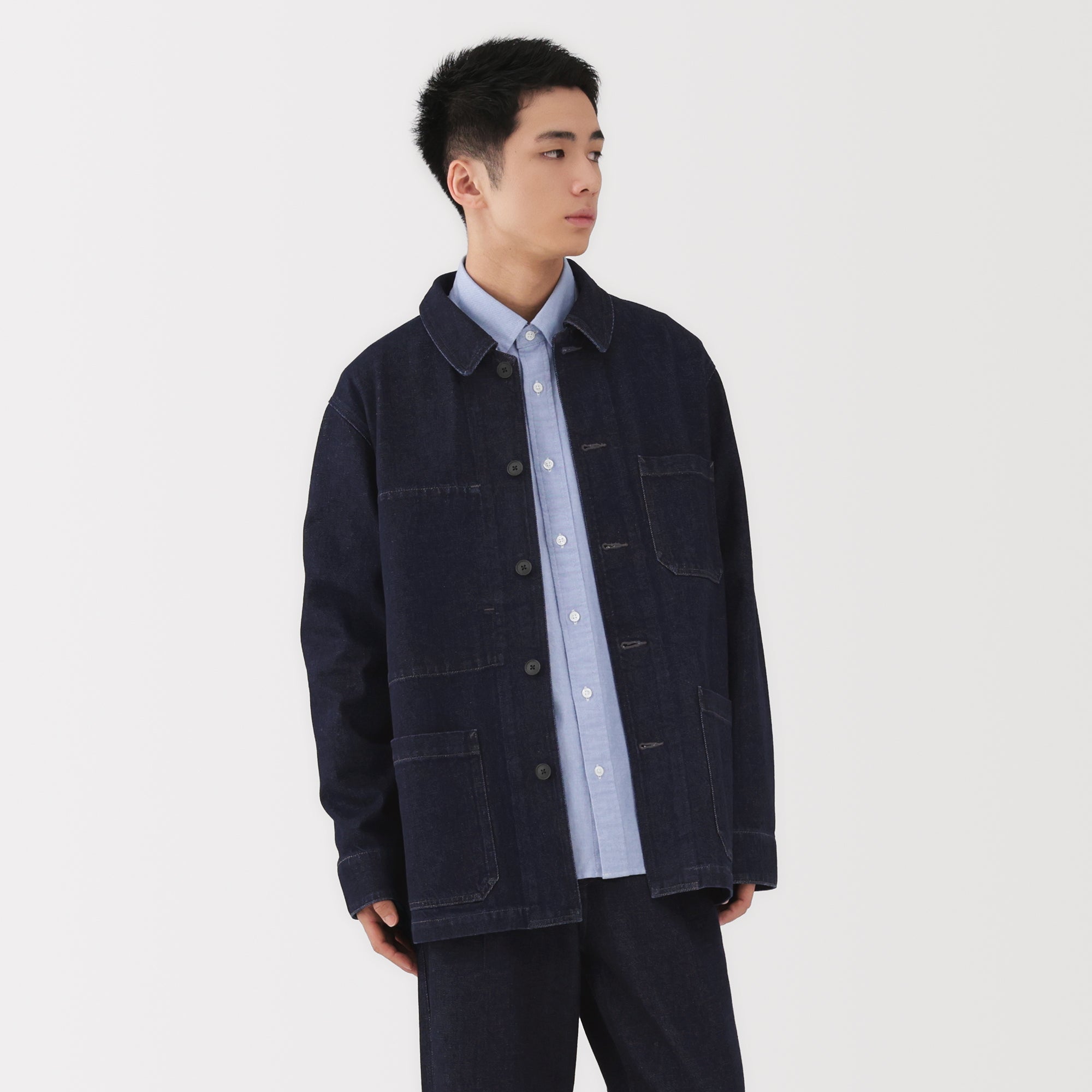 Kapok Blend Denim Coverall Jacket