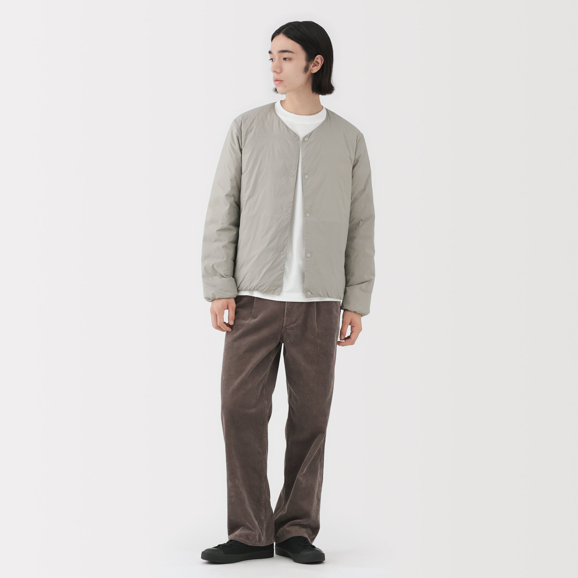 Lightweight Down Collarless Jacket