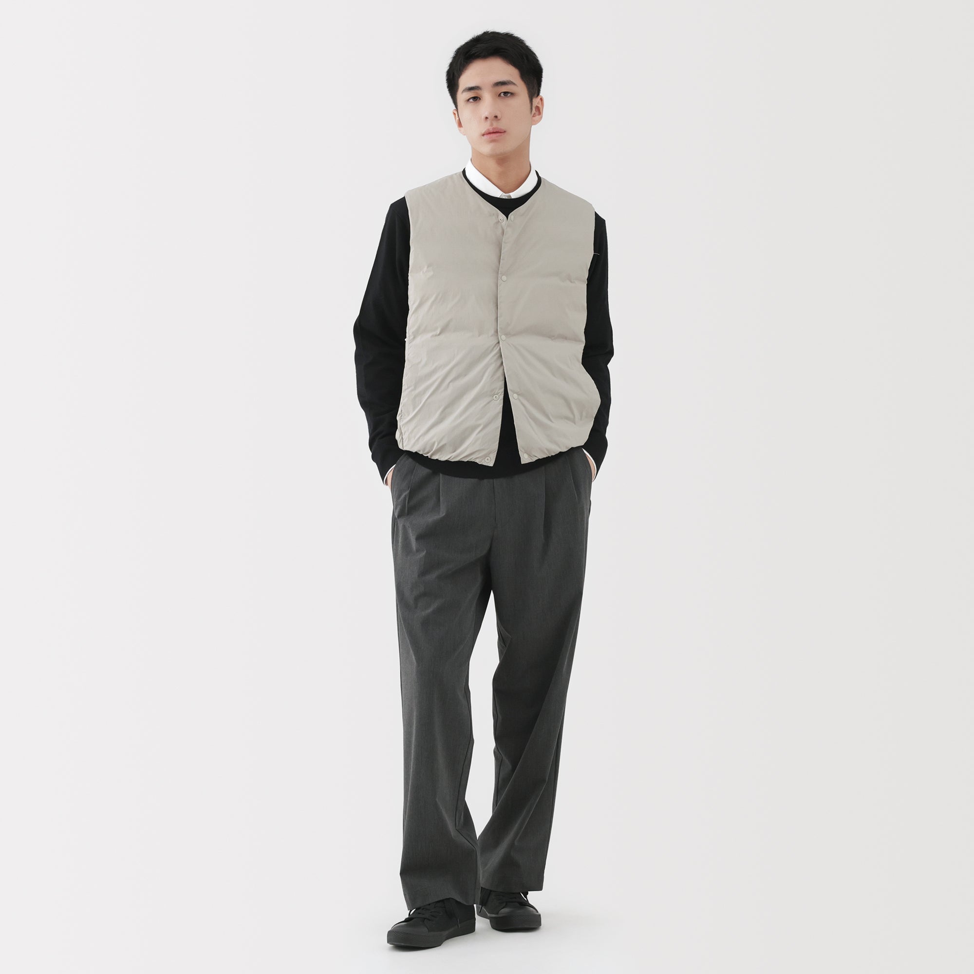 Lightweight Down Collarless Vest