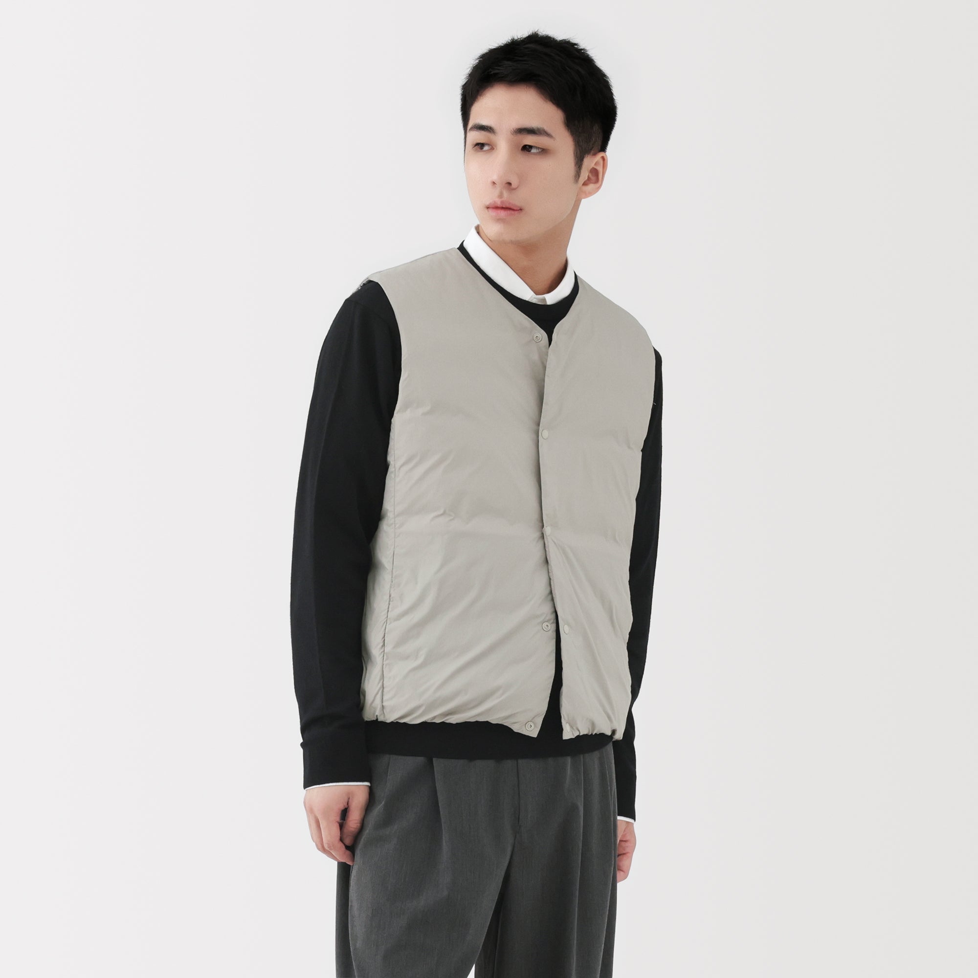 Lightweight Down Collarless Vest