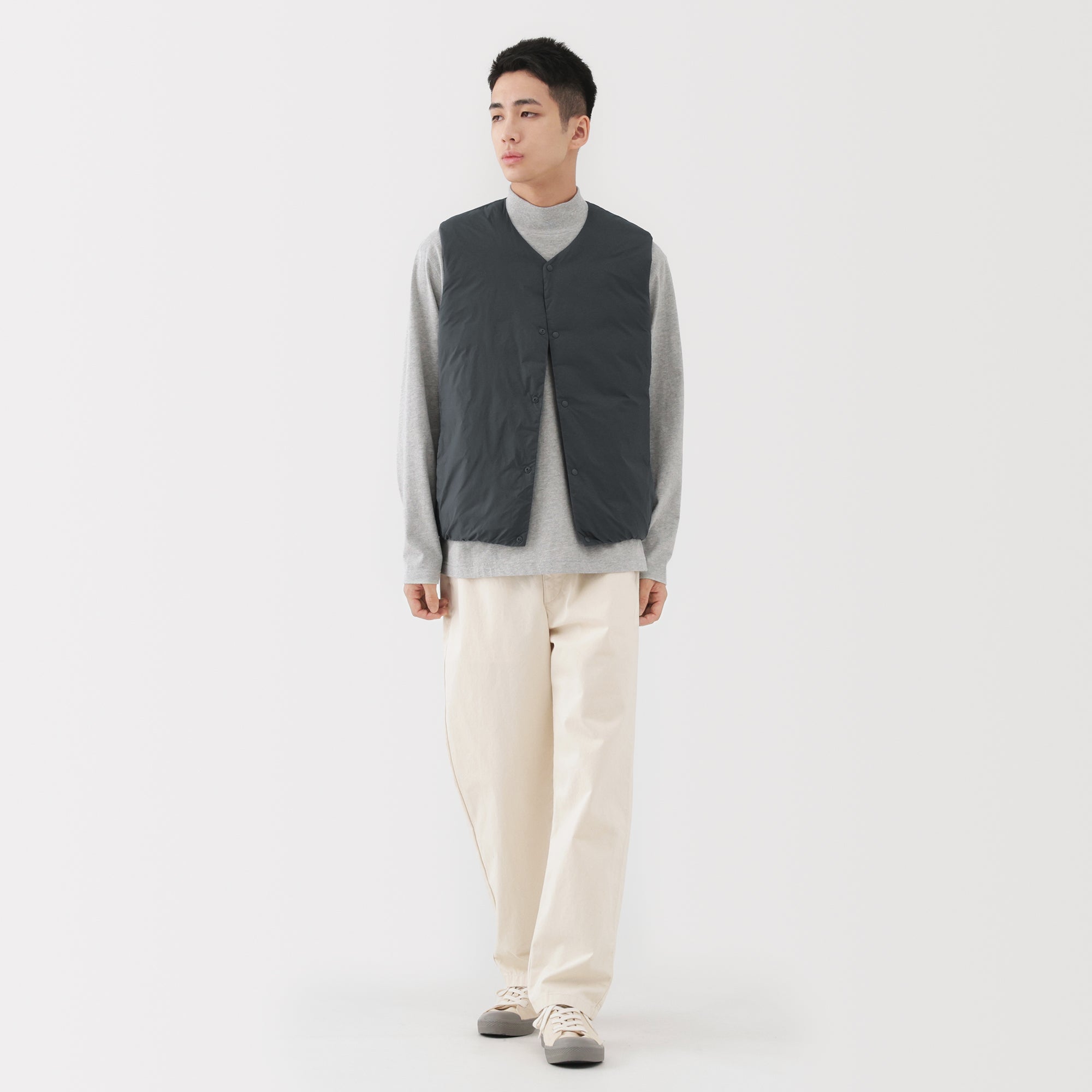 Lightweight Down Collarless Vest